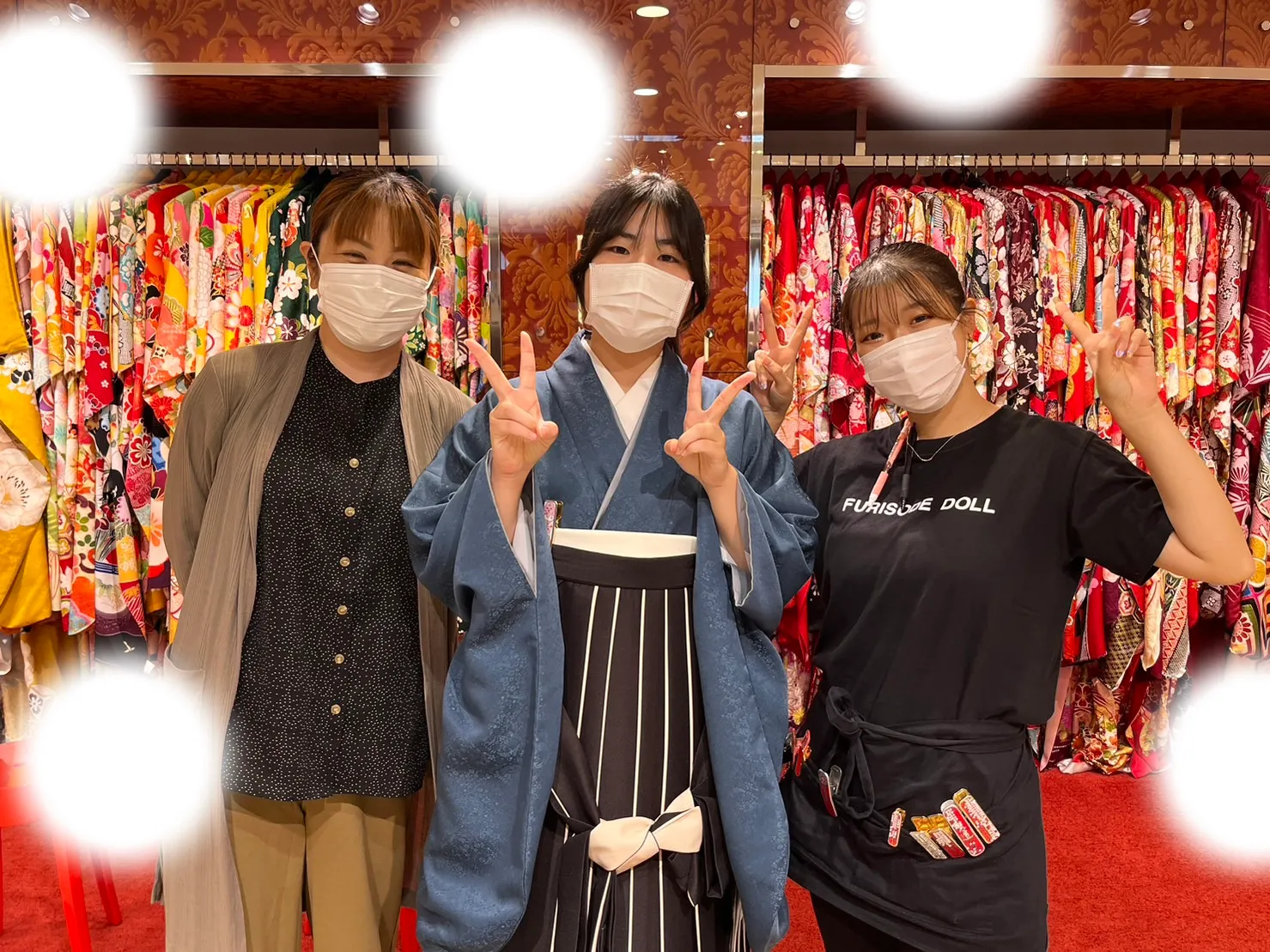 成人式 前撮り 梅田 袴 くすみカラー かわいい イマドキ 淡色 古典 タカゼン 撮影