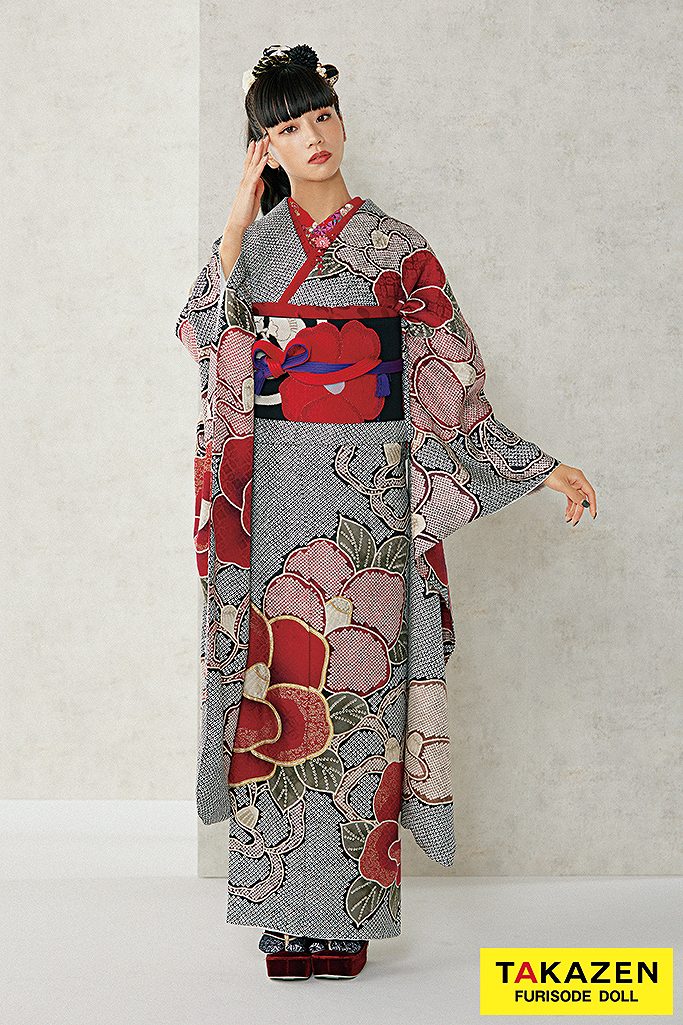 成人式 レンタル 振袖 可愛い 今どき 赤色 エンジ 古典 ヴィンテージ アンティーク