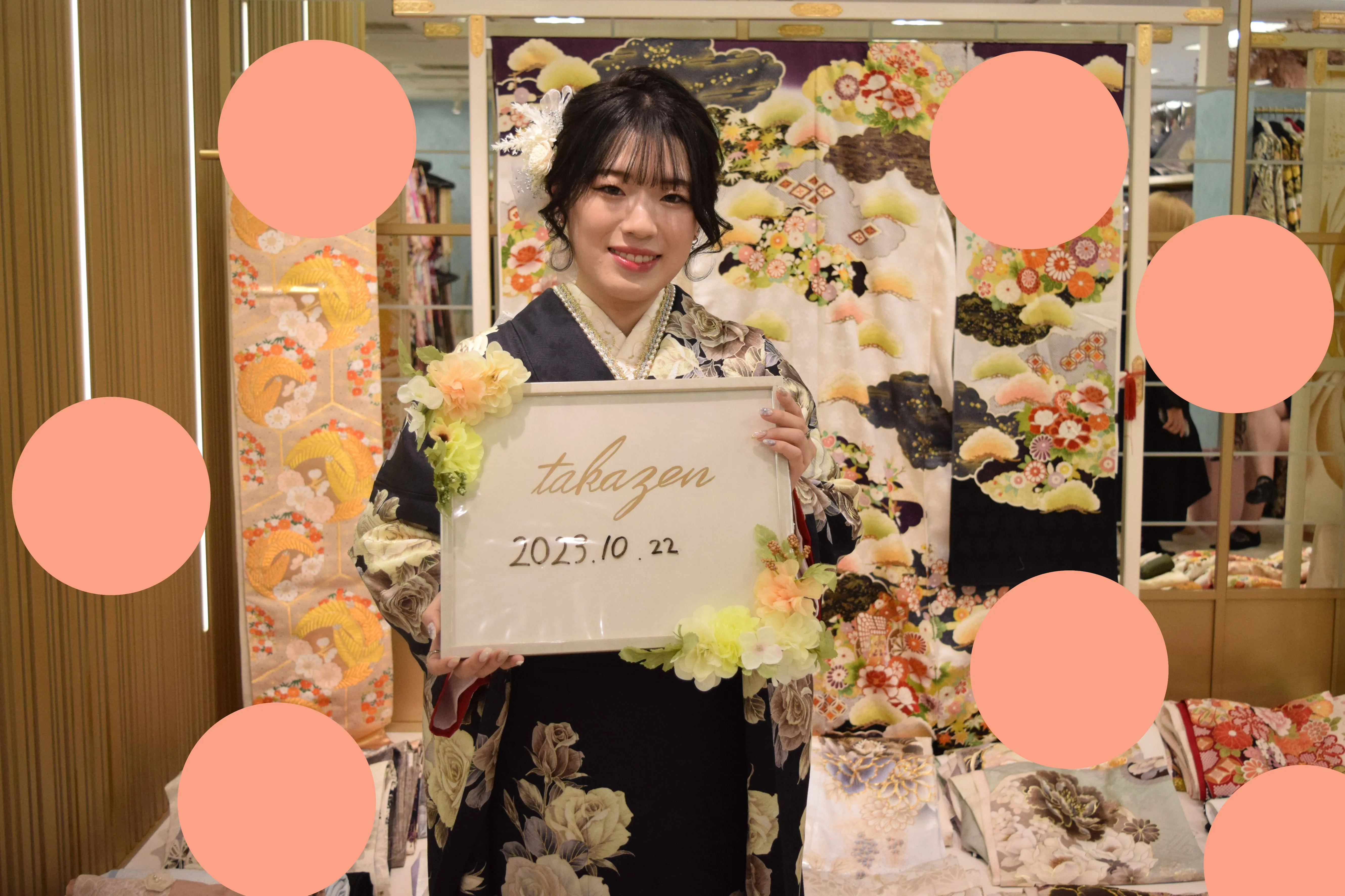 大阪　心斎橋　ガーリー　くすみ　振袖レンタル