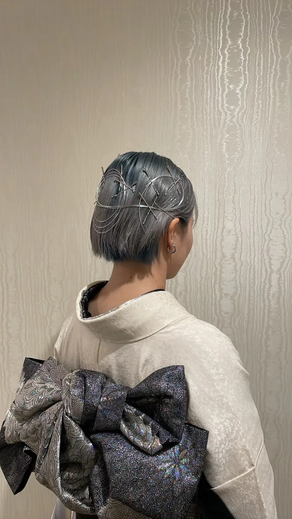 前撮り ヘアアレンジ 個性派 かわいい オシャレ かっこいい 水引き 金箔 リボン 髪飾り 大阪 梅田