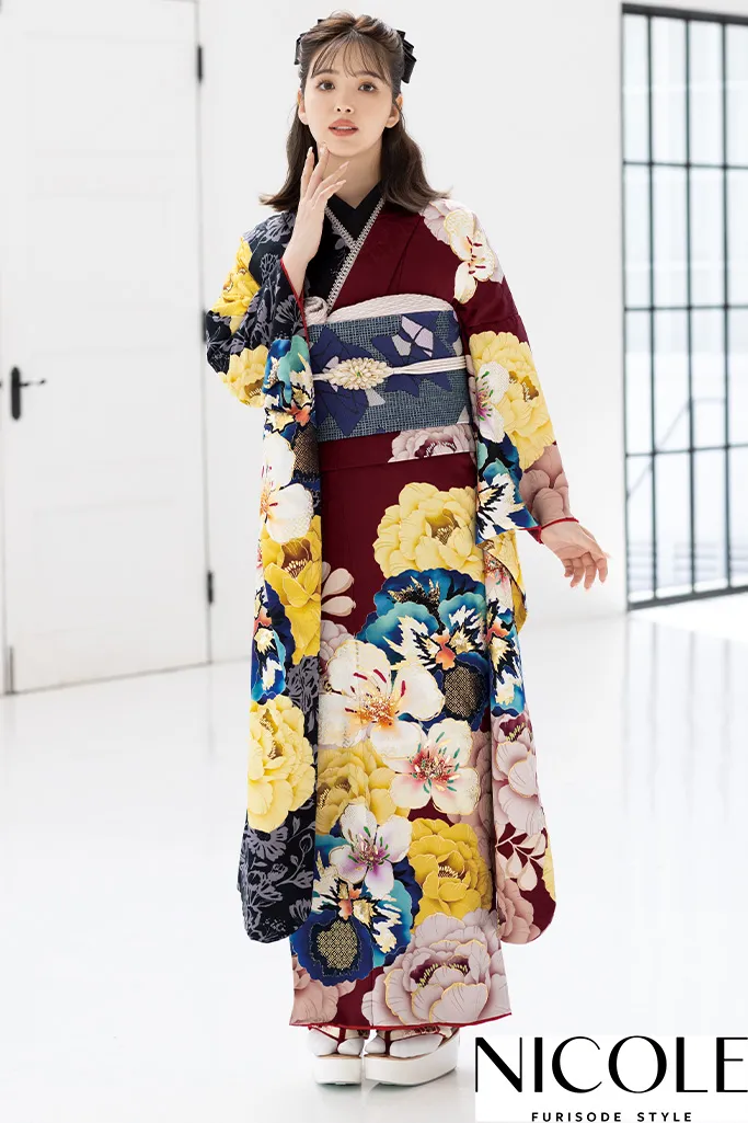 振袖レンタル 藤田ニコル にこるん ブラウン