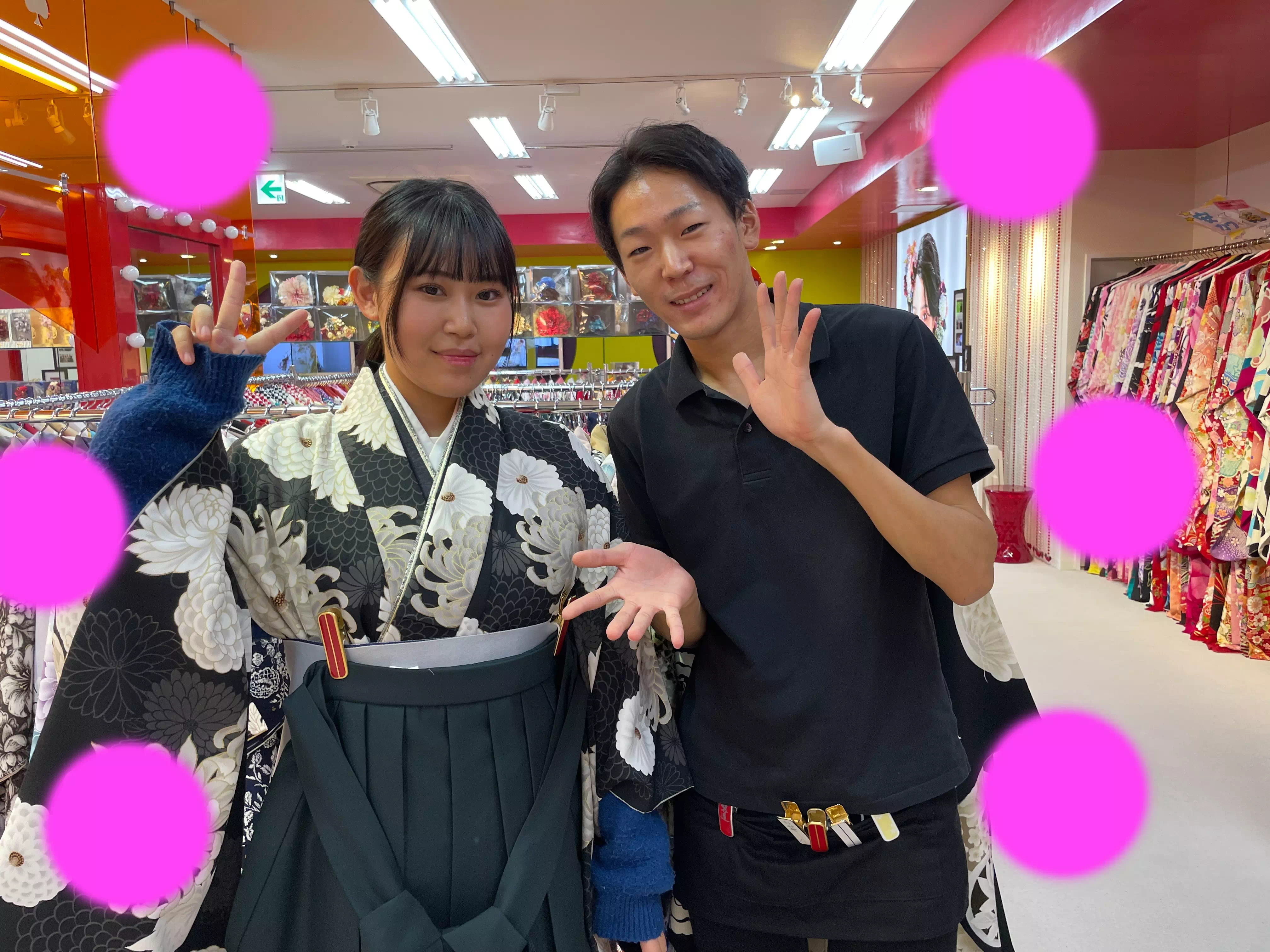 TAKAZEN神戸店 前撮り撮影会 卒業式 袴 くすみ イマドキ カワイイ コディネート