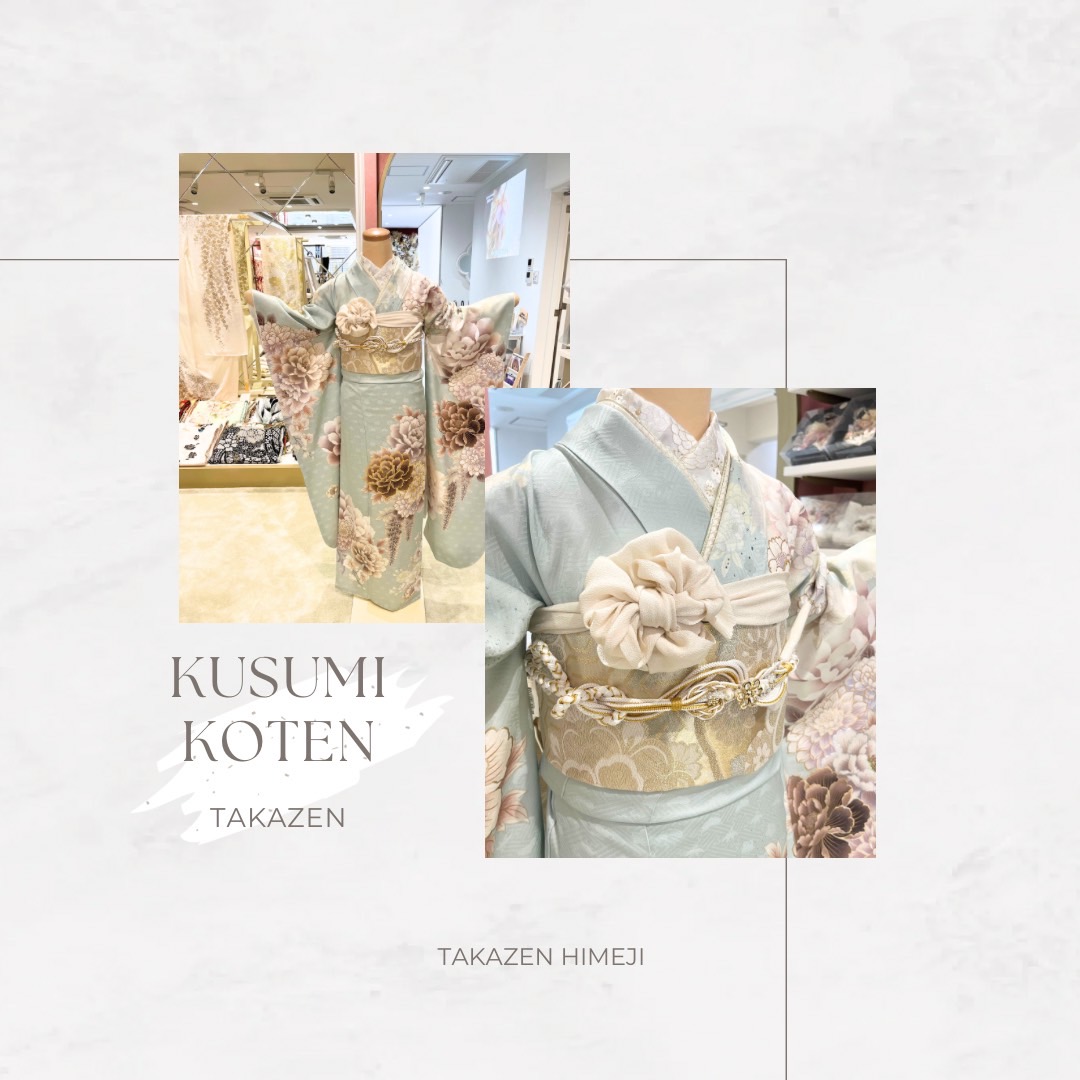 【TAKAZEN姫路店】♡2025年・2026年成人式の方必見!!水色のくすみカラー振袖のご紹介♡