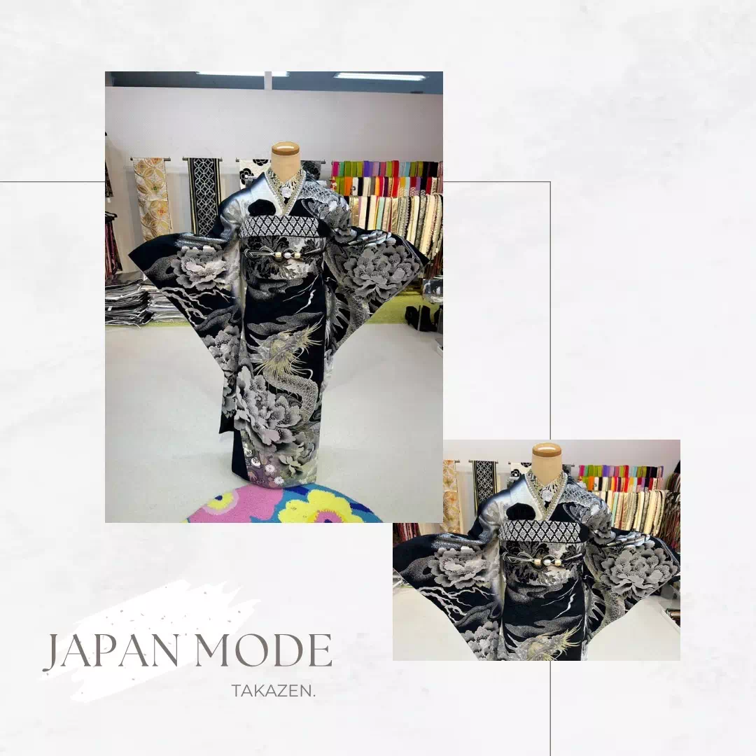 TAKAZEN神戸三宮店　成人式　振袖　オススメ　派手　キラキラ　龍　シルバー　ジャパンモード