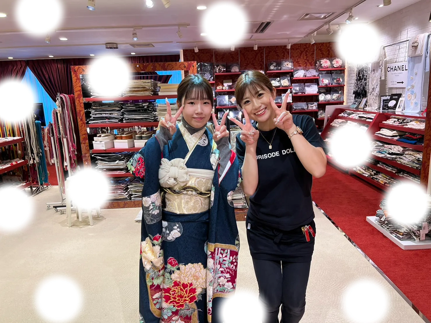 成人式　前撮り　梅田　ヴィンテージ　ブーツスタイル　ネイビー