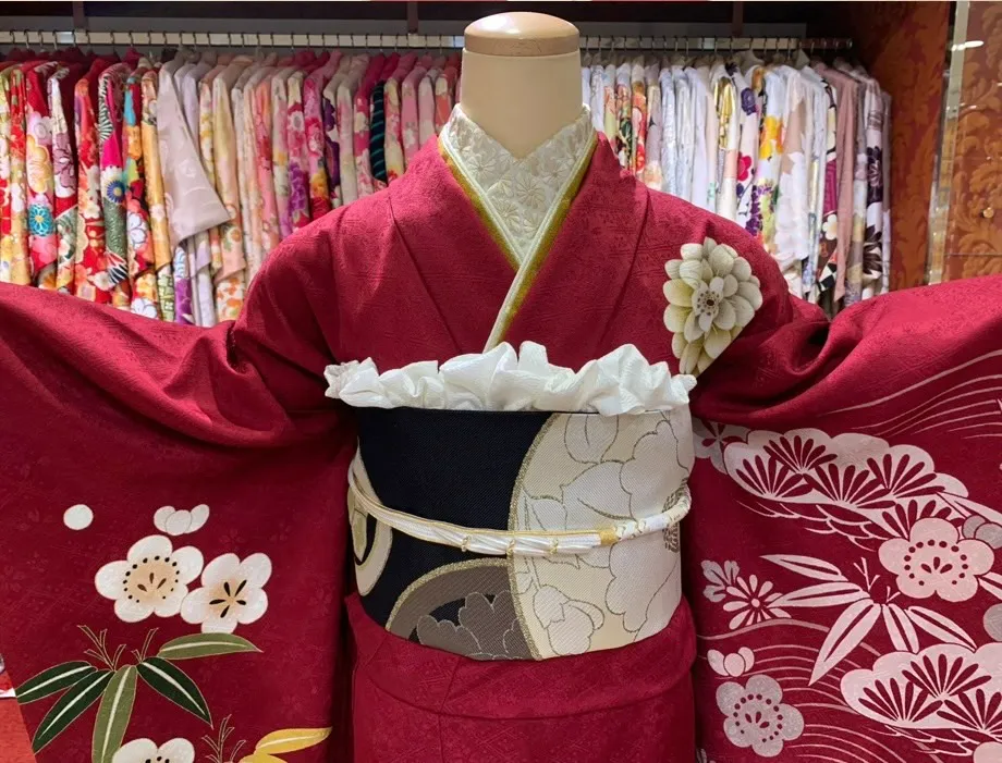 成人式　卒業式　TAKAZEN 　赤　シンプル