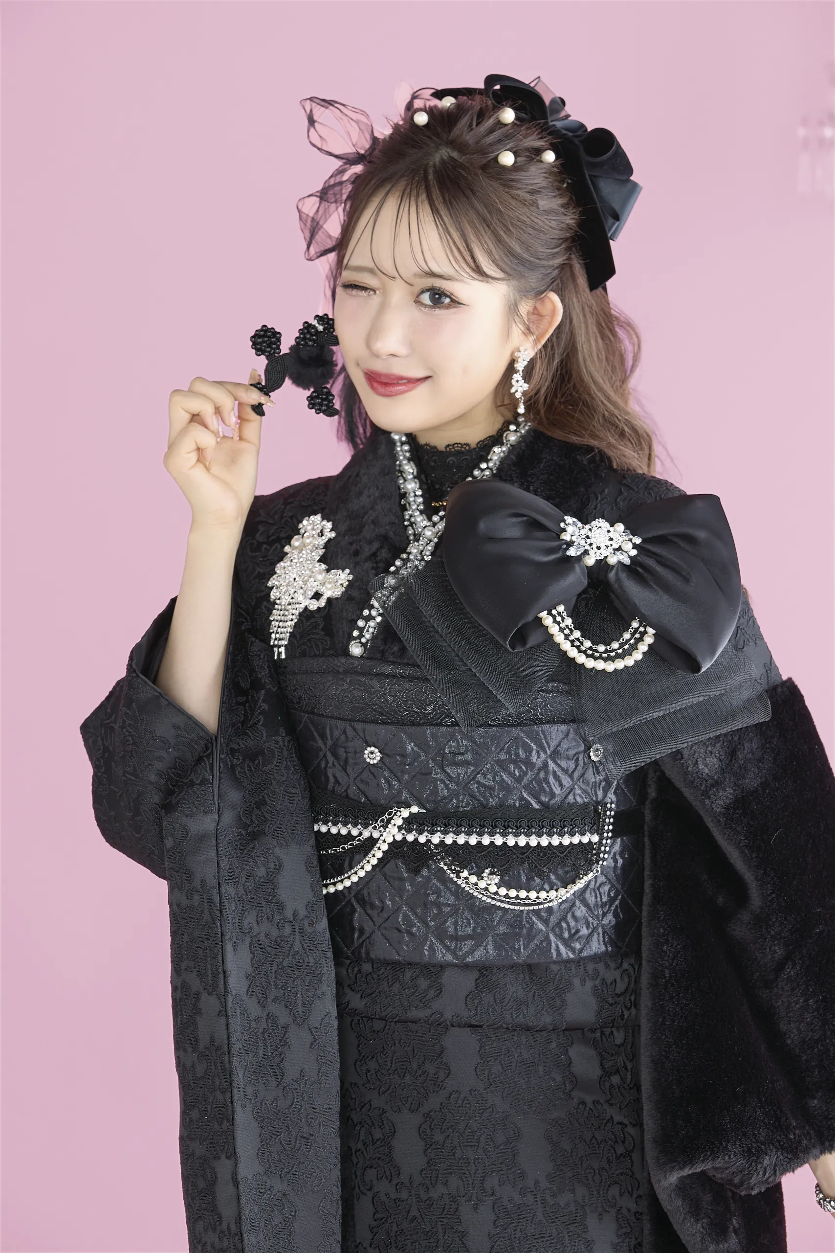 成人式振袖レンタル　シュシュ　ふわふわ振袖かわいい