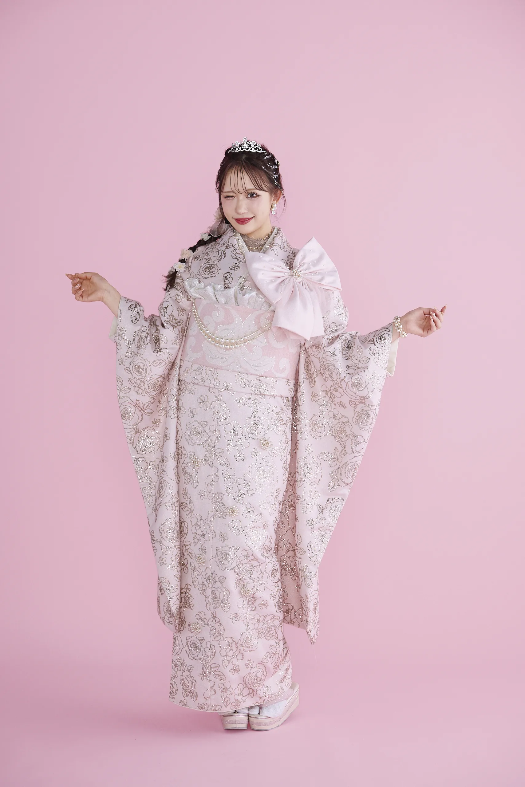成人式振袖レンタル　シュシュ　キラキラ振袖かわいい