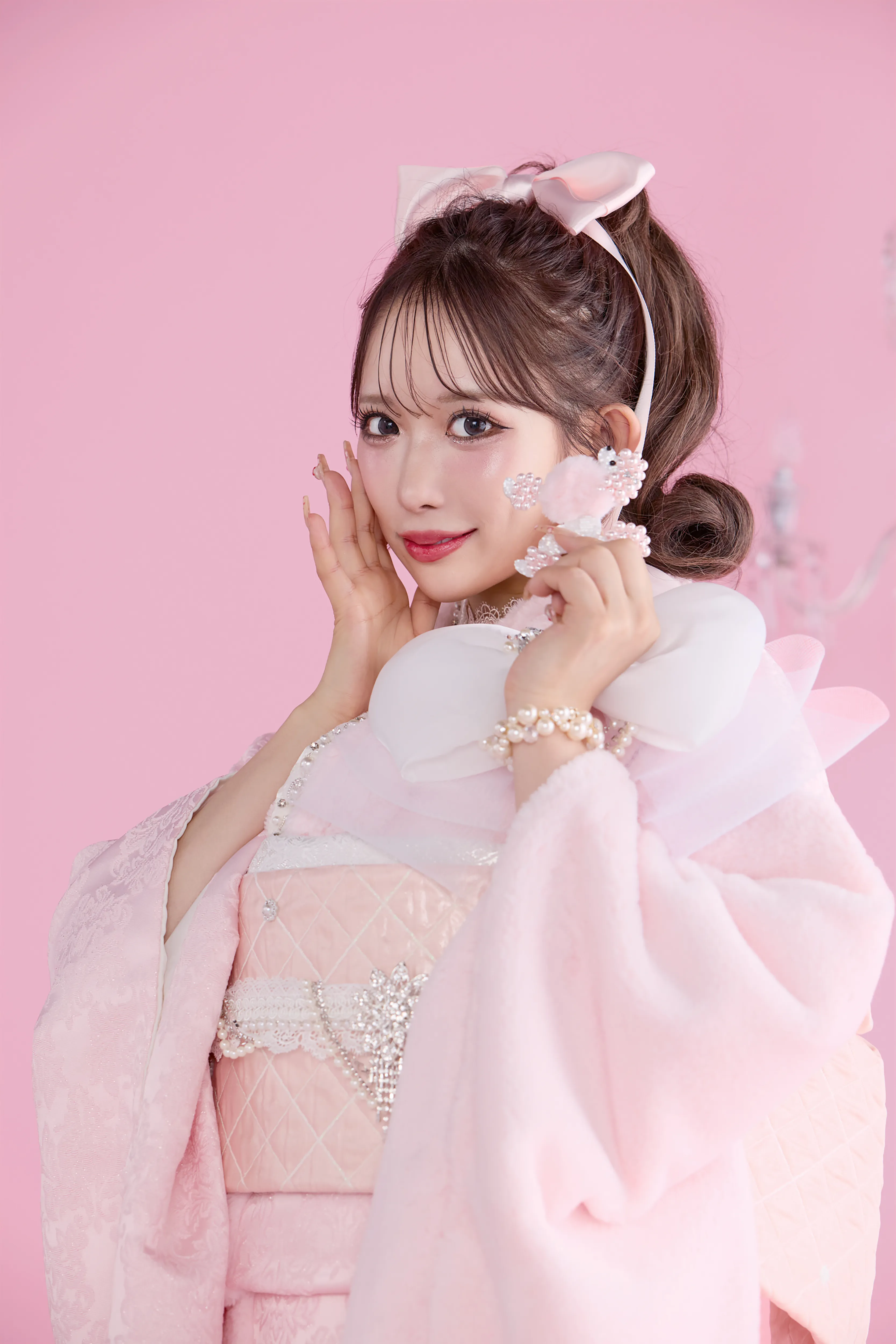 成人式振袖レンタル　シュシュ　ふわふわ振袖かわいい