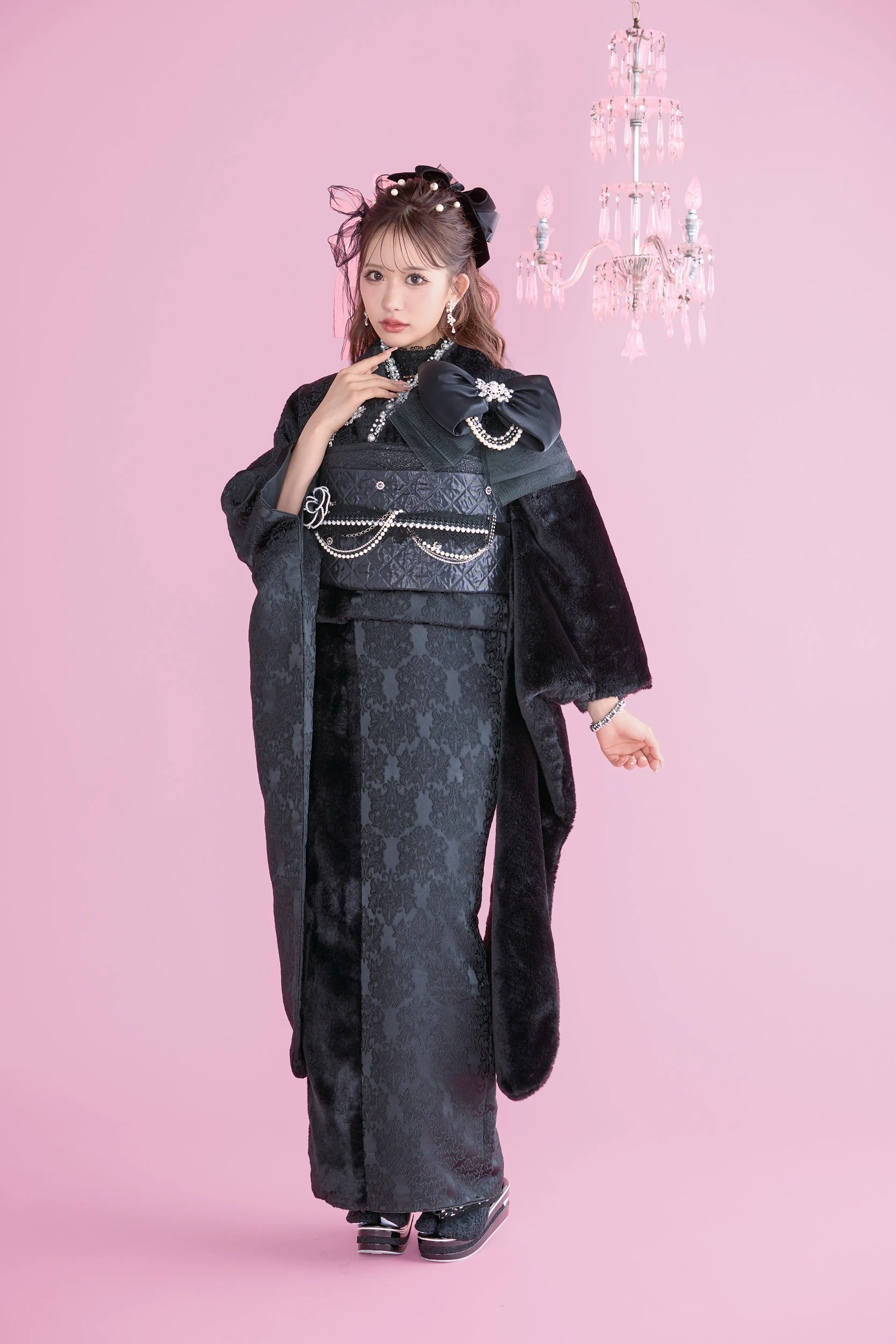 成人式振袖レンタル　シュシュ　ふわふわ振袖かわいい