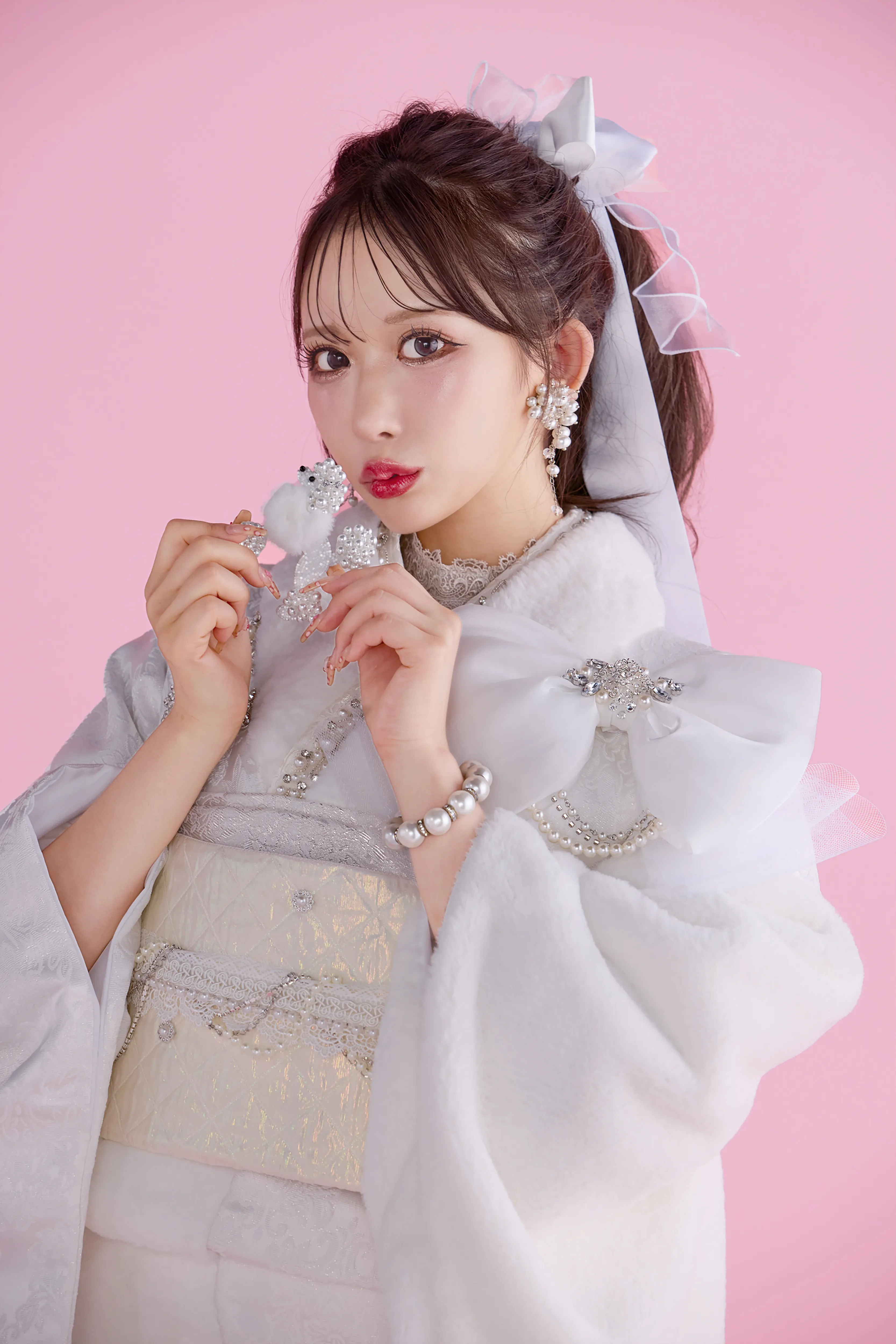 成人式振袖レンタル　シュシュ　ふわふわ振袖かわいい