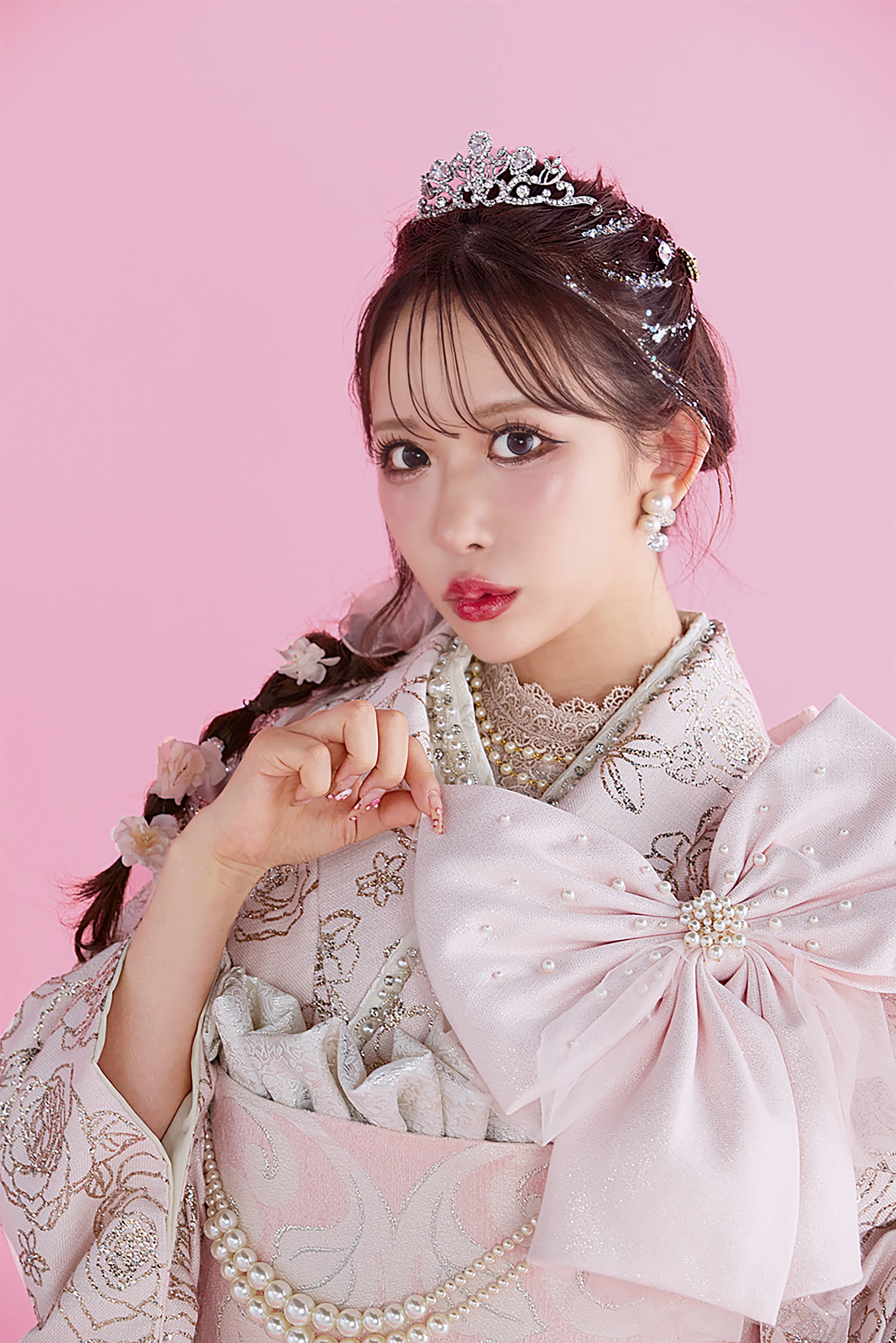 成人式振袖レンタル　シュシュ　キラキラ振袖かわいい