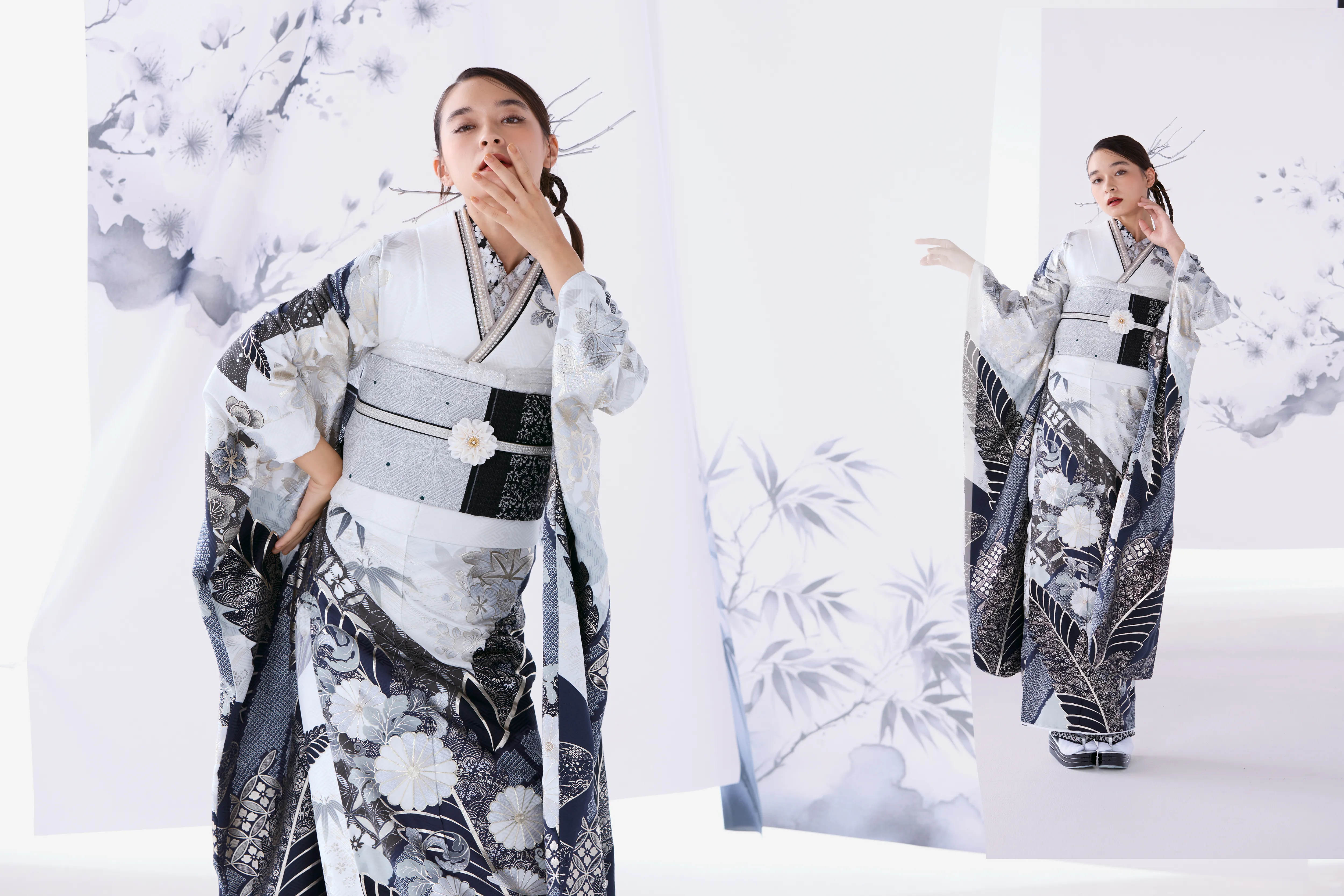 成人式　振袖　LOOKBOOK 　粋古典　　粋　かっこいい　渋い　オシャレ　シック　