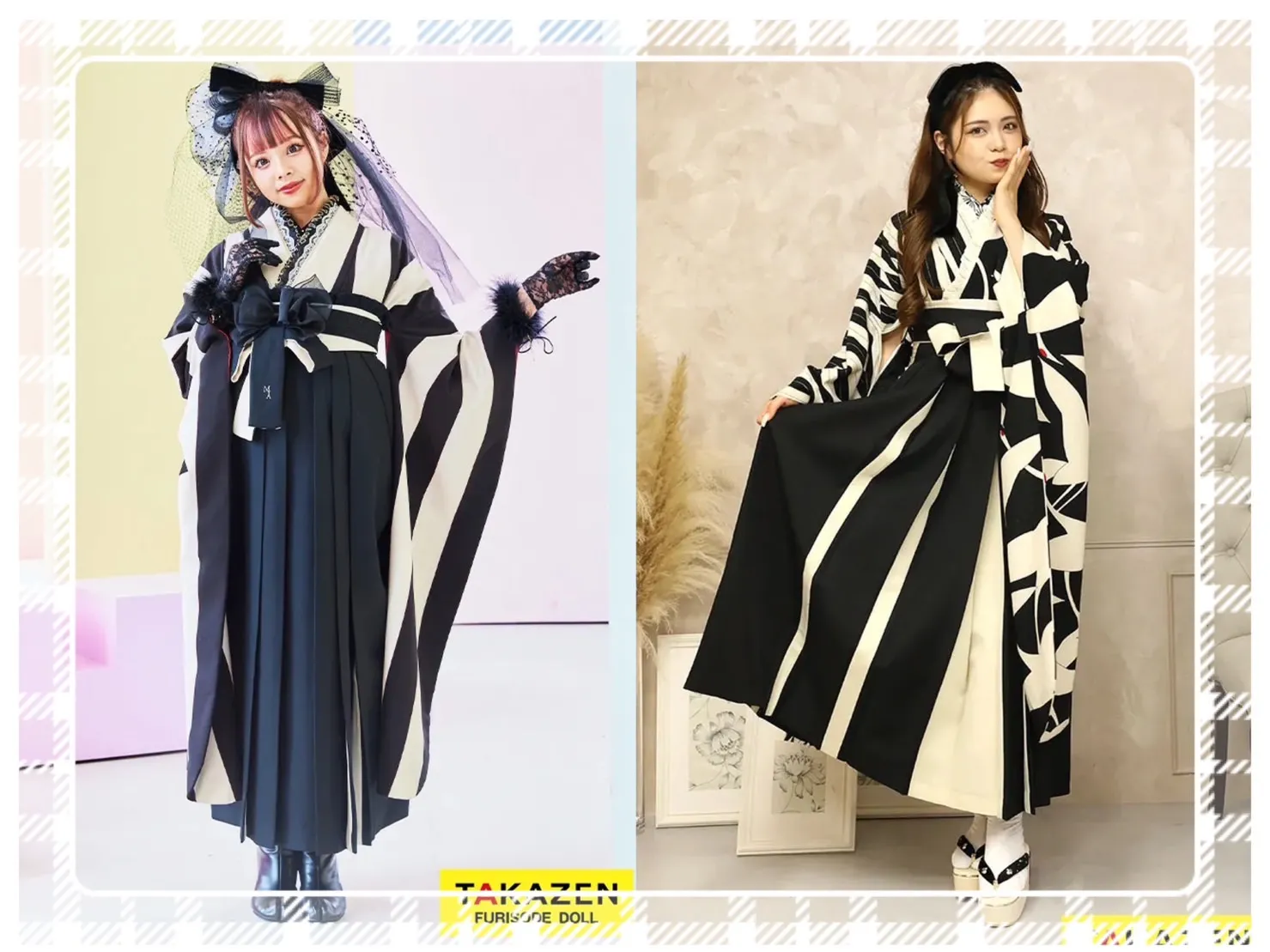 【TAKAZEN橿原店】11日♡2024年卒業のお嬢様もまだ間に合う!モノトーン系卒業式袴のご紹介♡