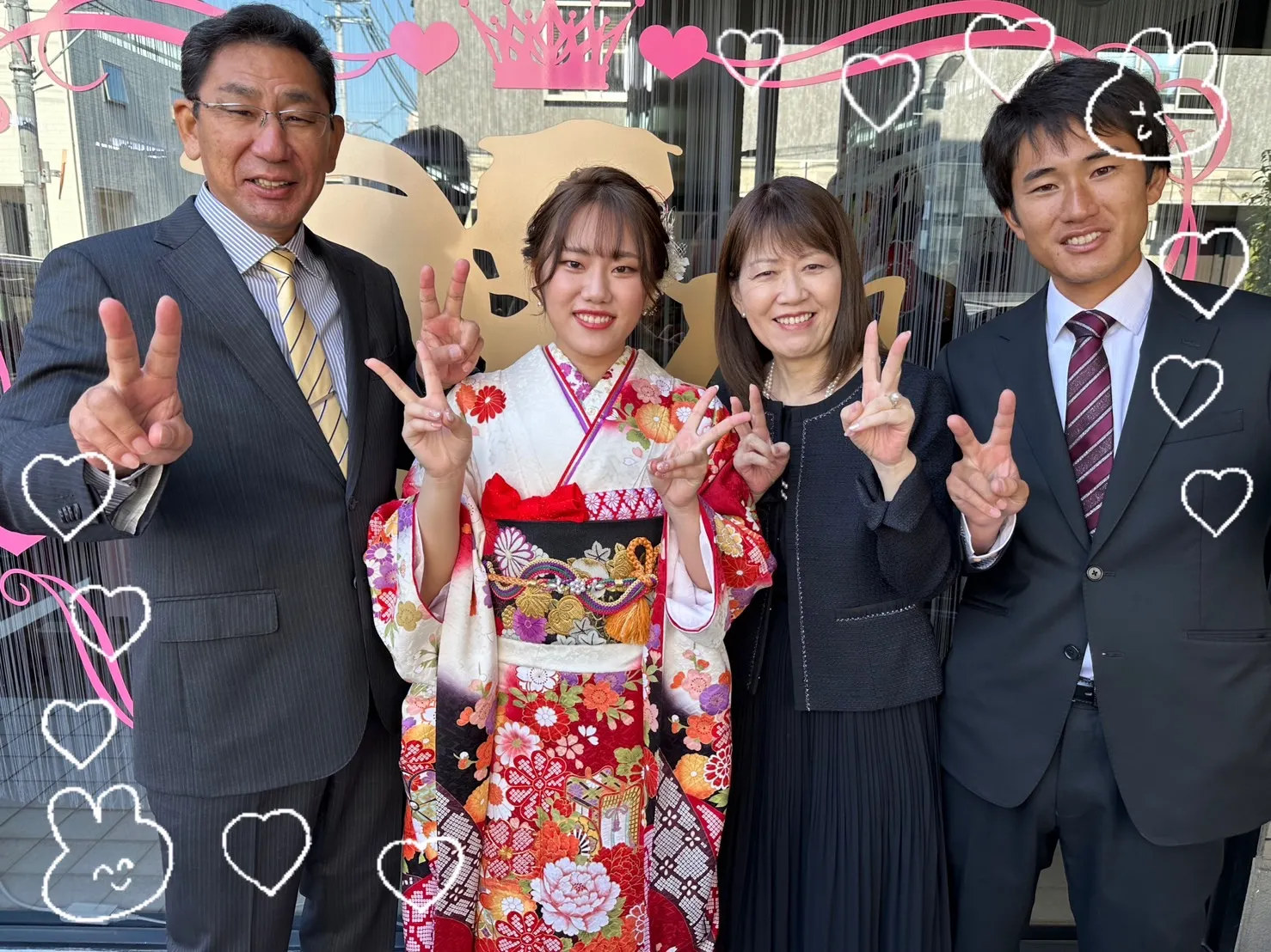 成人式　振袖　前撮り撮影会　古典柄　赤白　かわいい