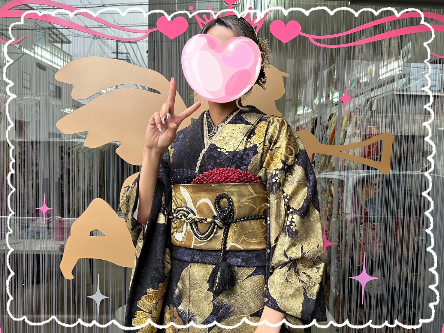 振袖 レンタル 前撮り撮影会 豪華 金 黒