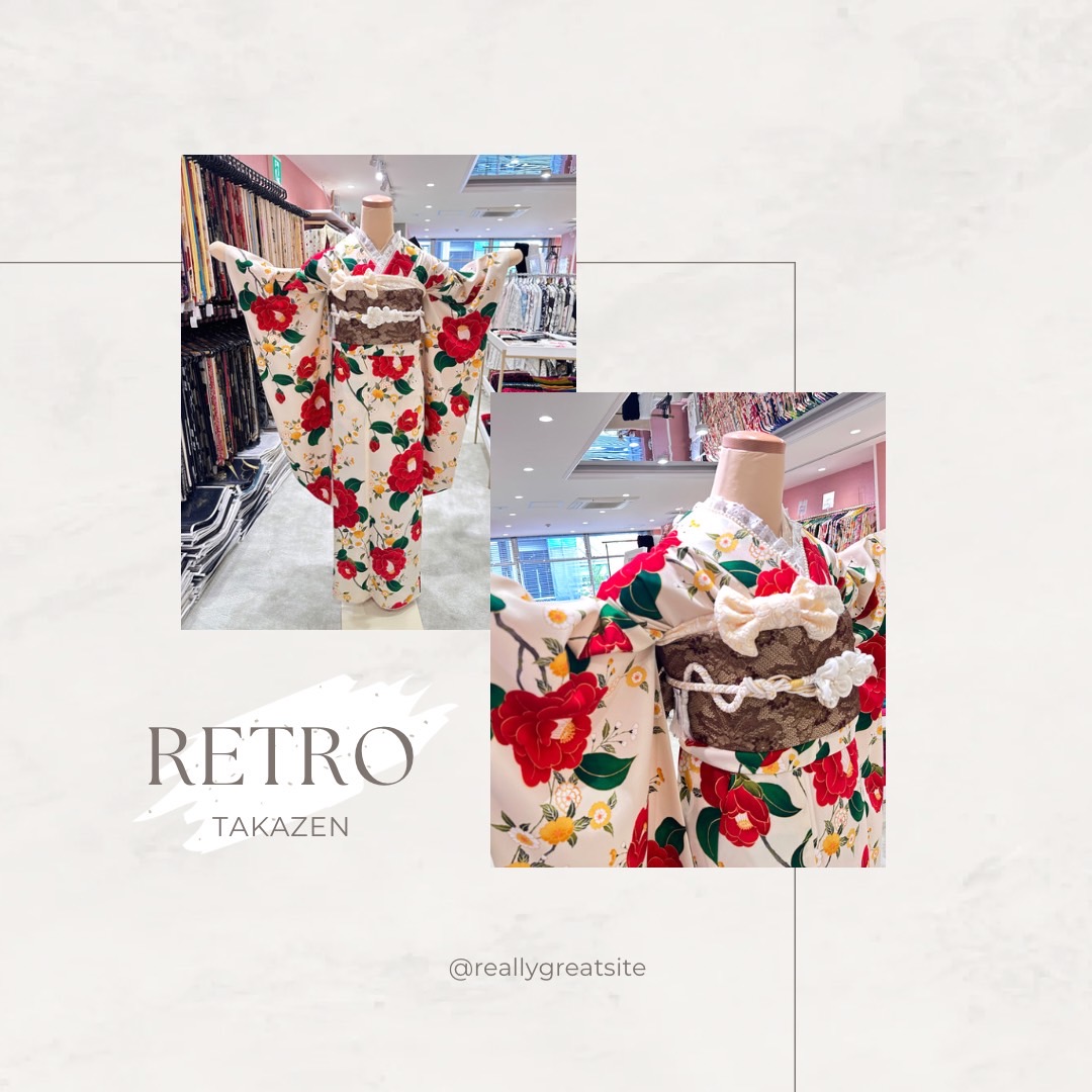【TAKAZEN姫路店】♡2日 姫路市の成人式振袖にぴったり!椿柄のイマドキ可愛いレトロ振袖のご紹介!♡