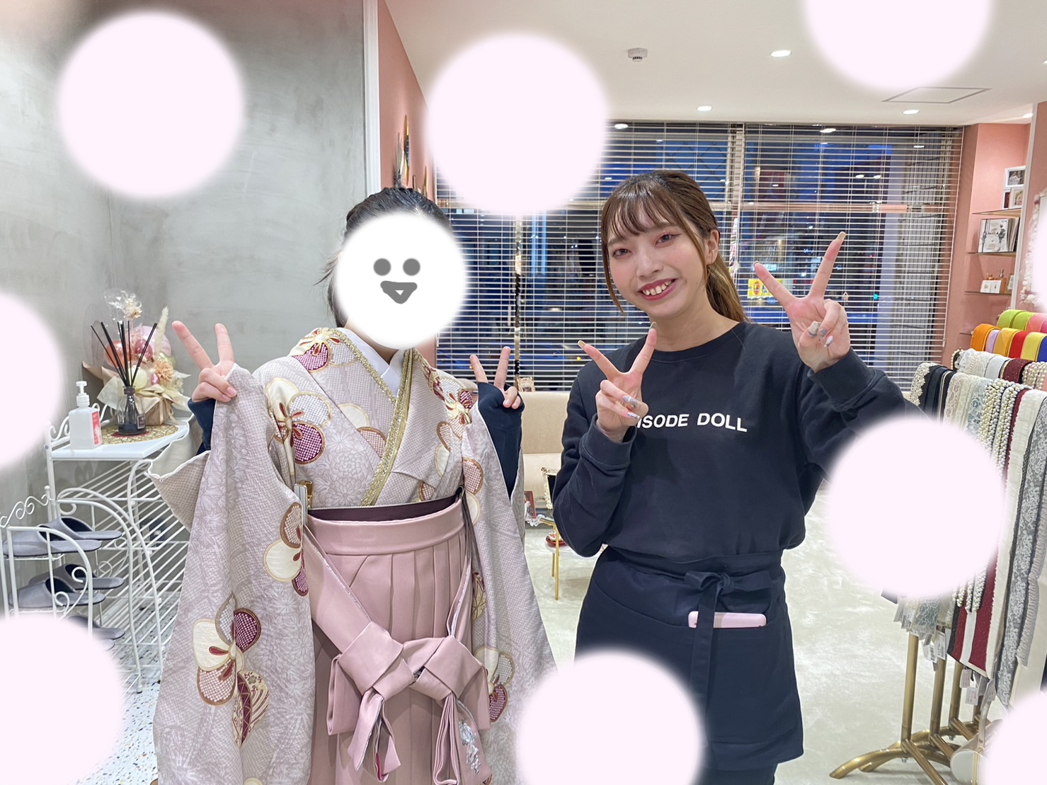 【TAKAZEN姫路店】♡6日 人気のくすみカラーのコーディネートが可愛すぎる姫路市で卒業式を迎える袴姫ちゃん♡