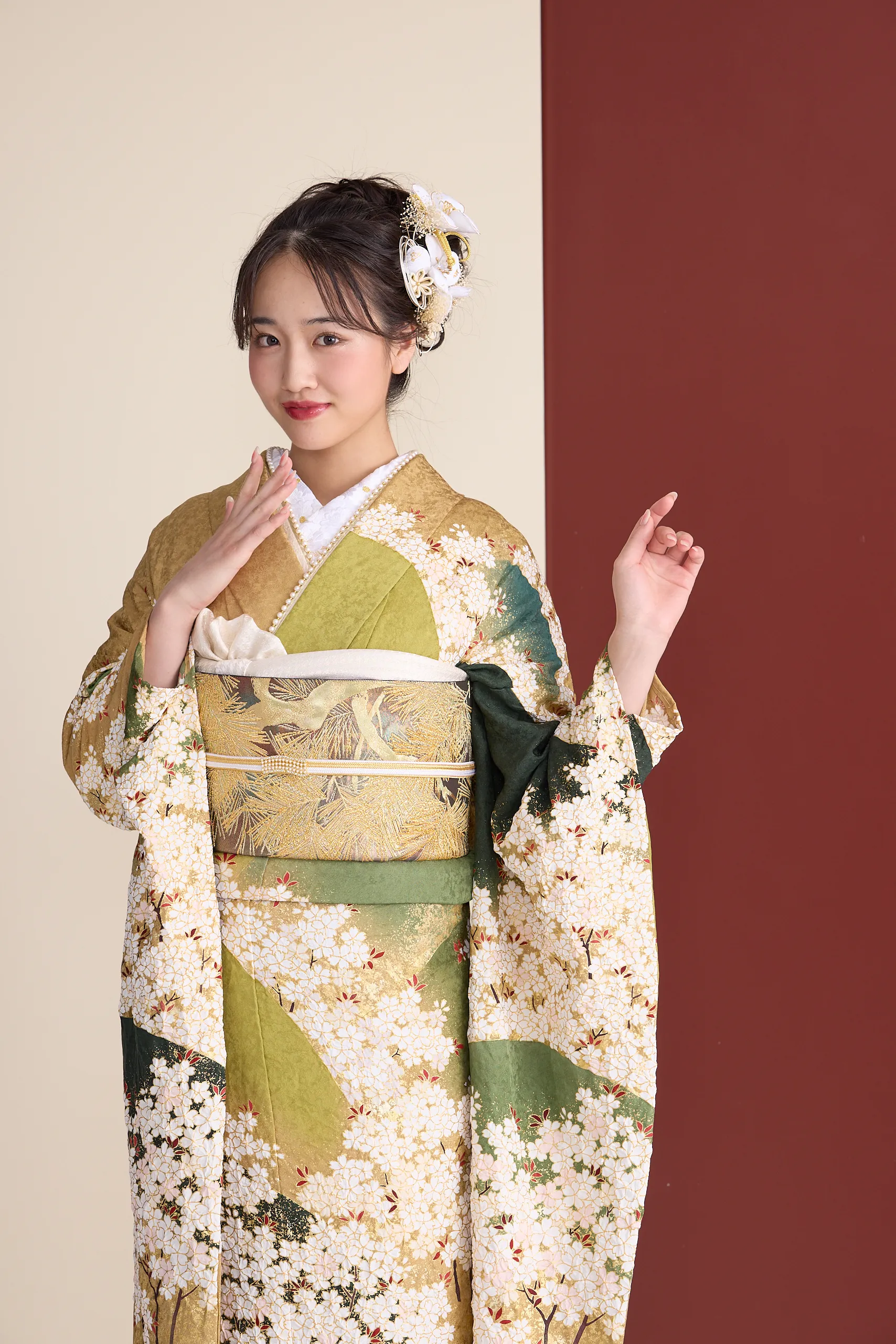 成人式　振袖　古典　古典柄　王道　華やか　高級振袖　プレミアム古典　青柳