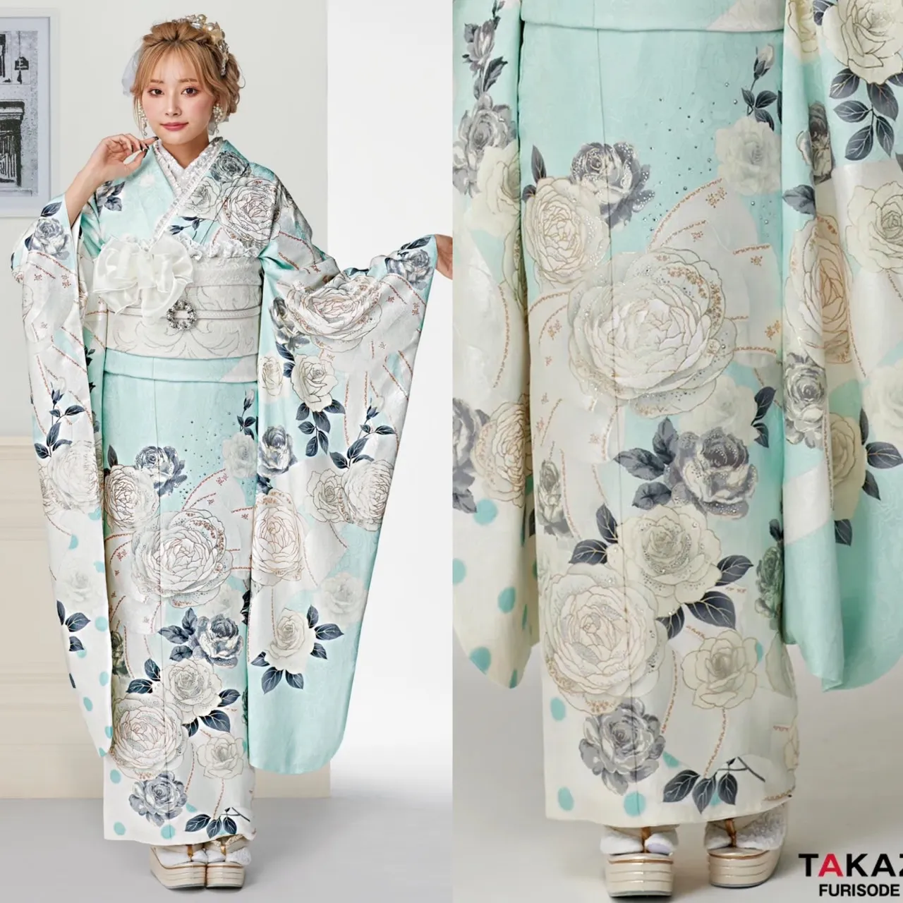 成人式　振袖レンタル　成人式振袖 可愛い　ヘップバーン　シャネルカラー　TAKAZEN完全オリジナル　ぴょな　