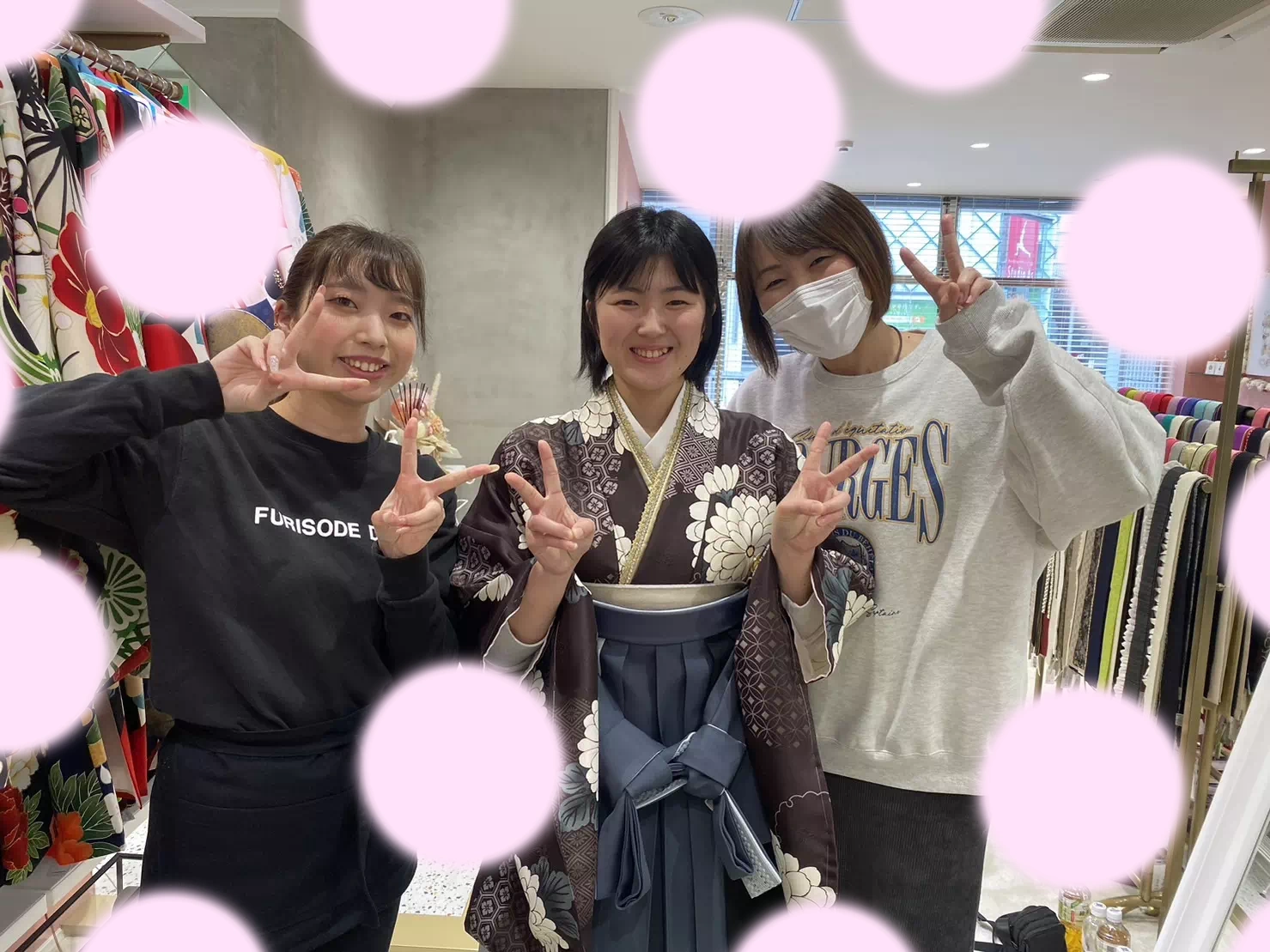 【TAKAZEN姫路店】♡15日　姫路市の大学の卒業式 くすみカラーのおしゃれな袴姫ちゃん♡