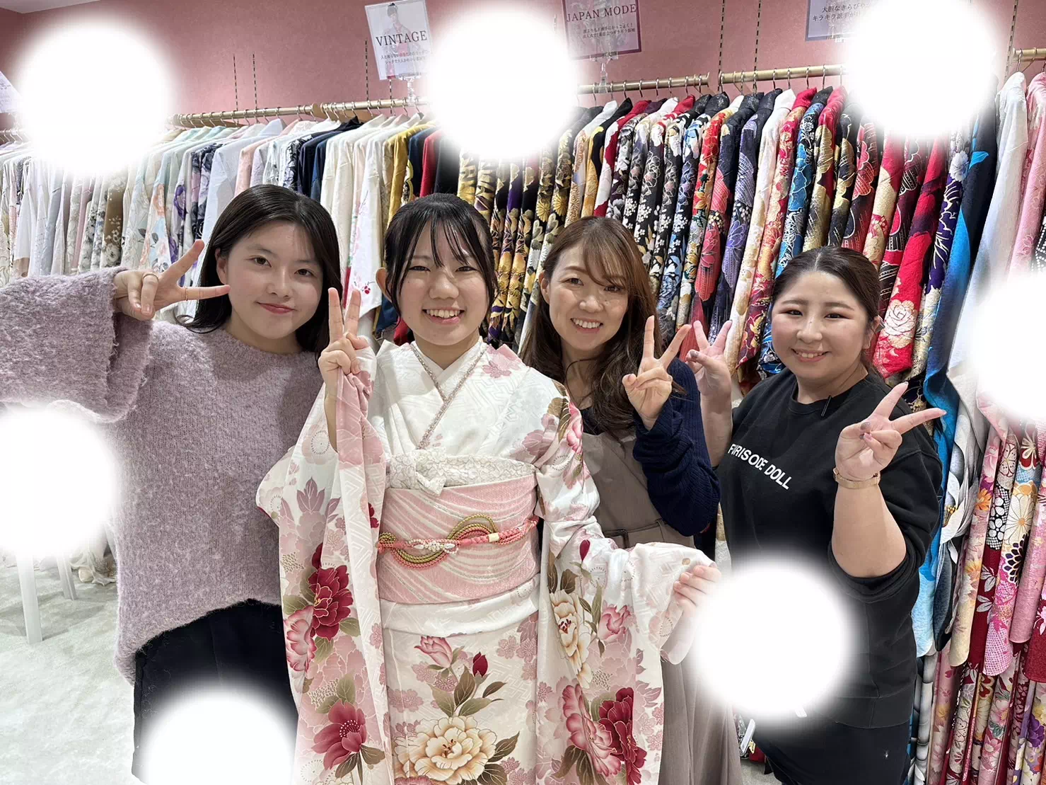 【TAKAZEN姫路店】♡17日　最新作！！白×ピンクのくすみガーリーの姫路市の成人式の可愛い振袖姫ちゃん♡