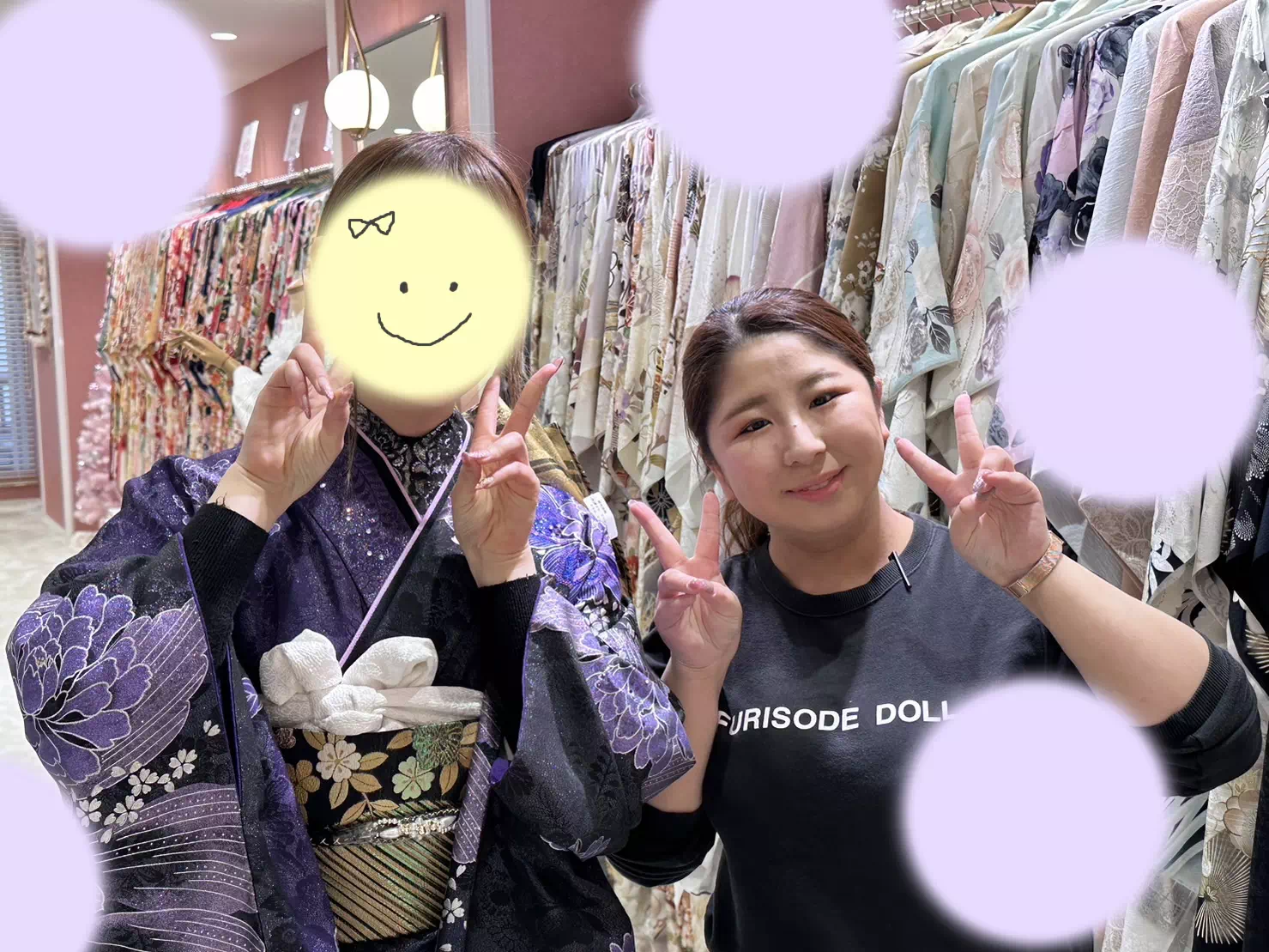【TAKAZEN姫路店】♡25日 紫色のキラキラモードのお振袖が可愛い姫路市の2024年成人振袖レンタル駆け込み姫ちゃん♡