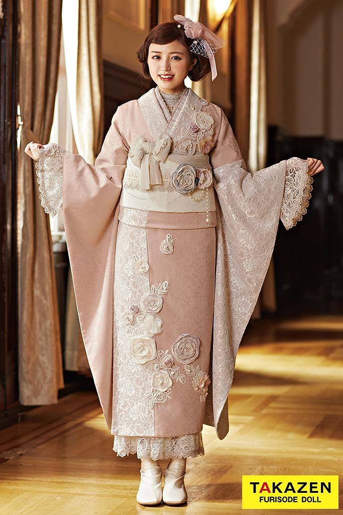 成人式 レンタル 振袖 可愛い 今どき 淡い色 ピンク
