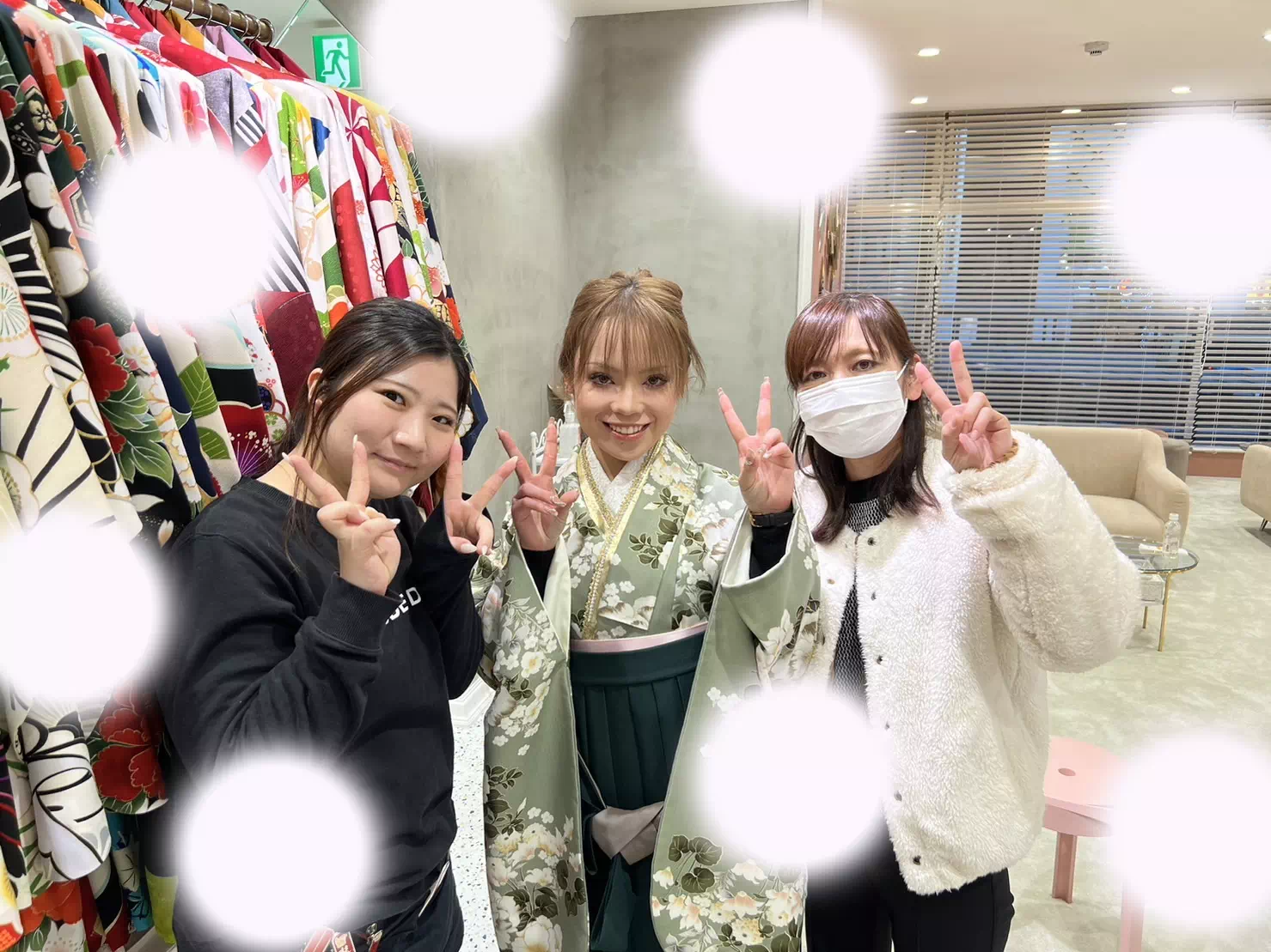 【TAKAZEN姫路店】♡30日 とってもイマドキで可愛い緑のくすみカラーの袴姫ちゃん♡