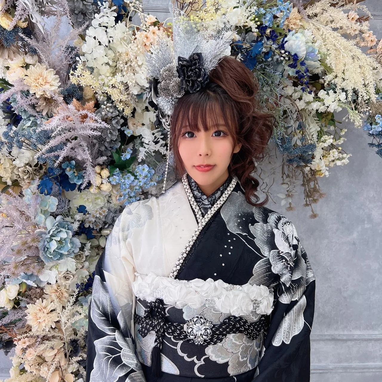 成人式 レンタル 振袖 可愛い 今どき 淡い色 ヘアアレンジ 成人式ヘア 髪飾り 振袖ヘア 成人式ヘアアレンジ 振袖ヘアアレンジ