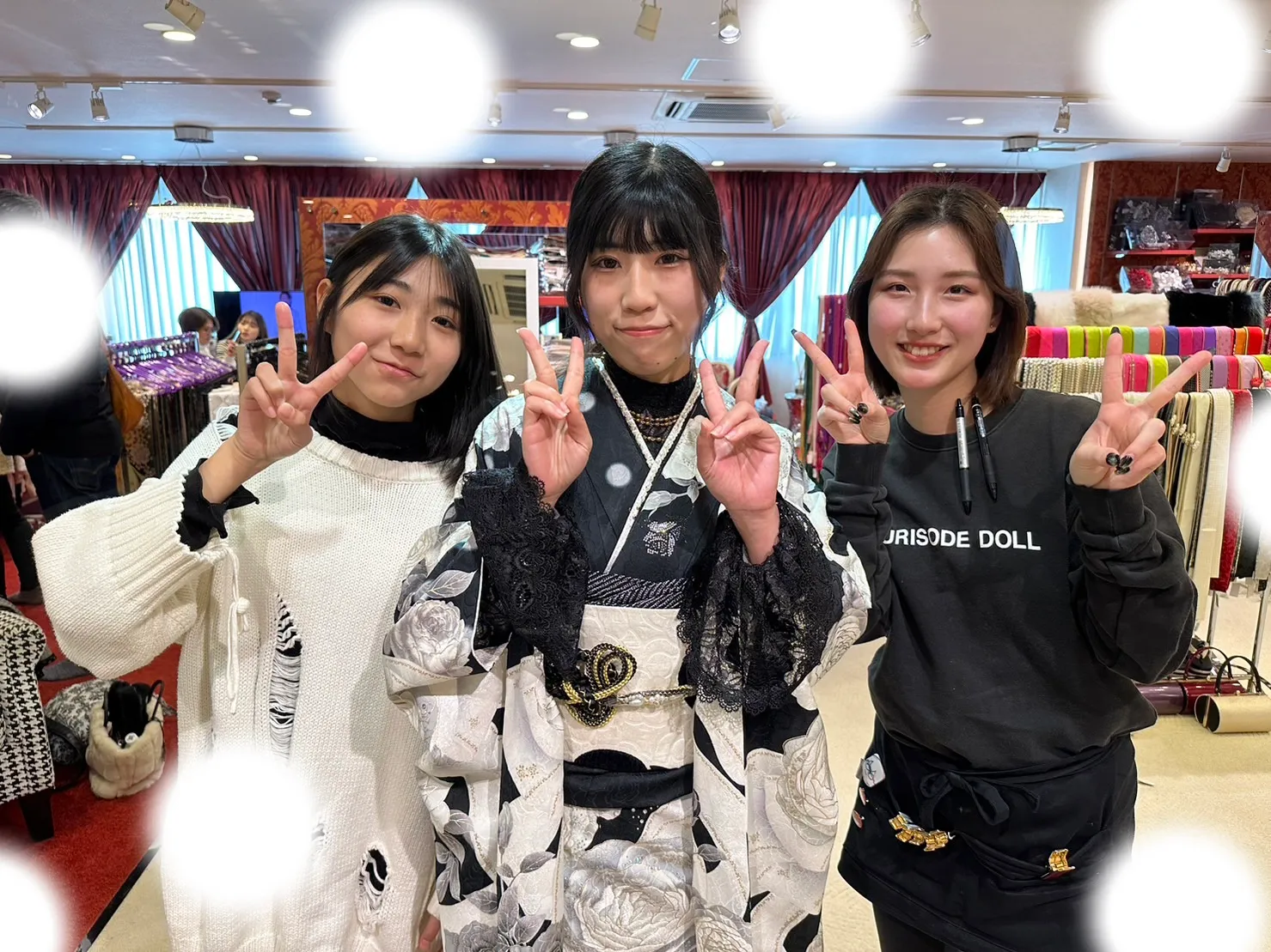 振袖レンタル 袴レンタル 前撮り撮影会 キラキラ ヘップバーン かわいい 大阪 梅田 タカゼン レースインナー