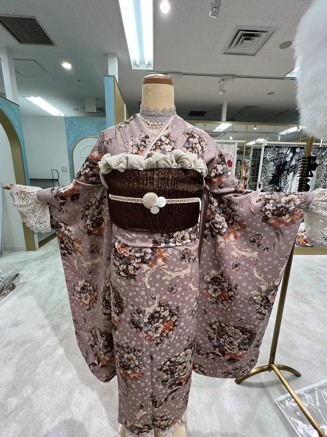 成人式 振袖レンタル なんば 心斎橋 レトロ かわいい ピンク