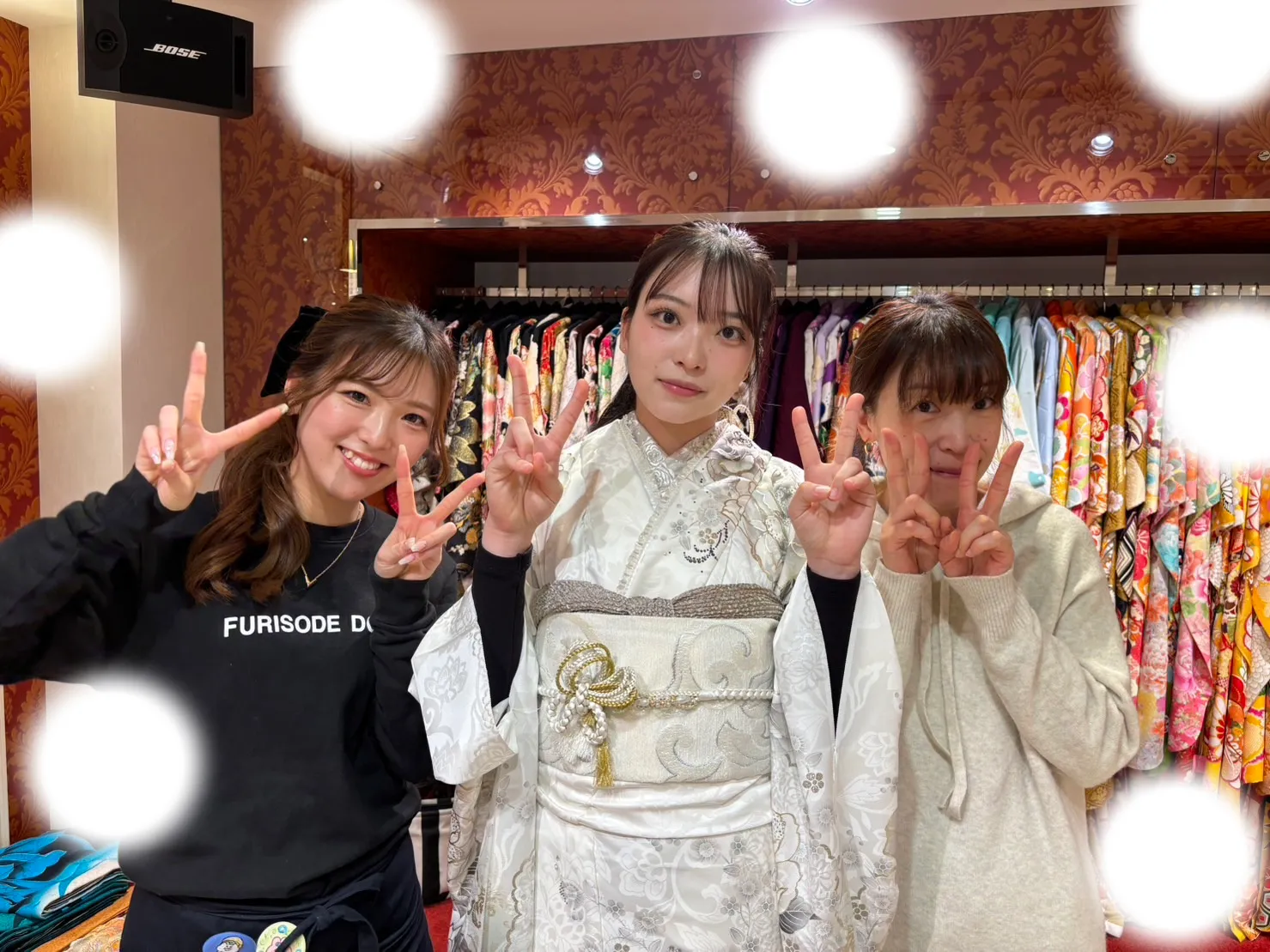 振袖レンタル 袴レンタル 前撮り撮影会 キラキラ ヘップバーン かわいい 大阪 梅田 タカゼン レースインナー