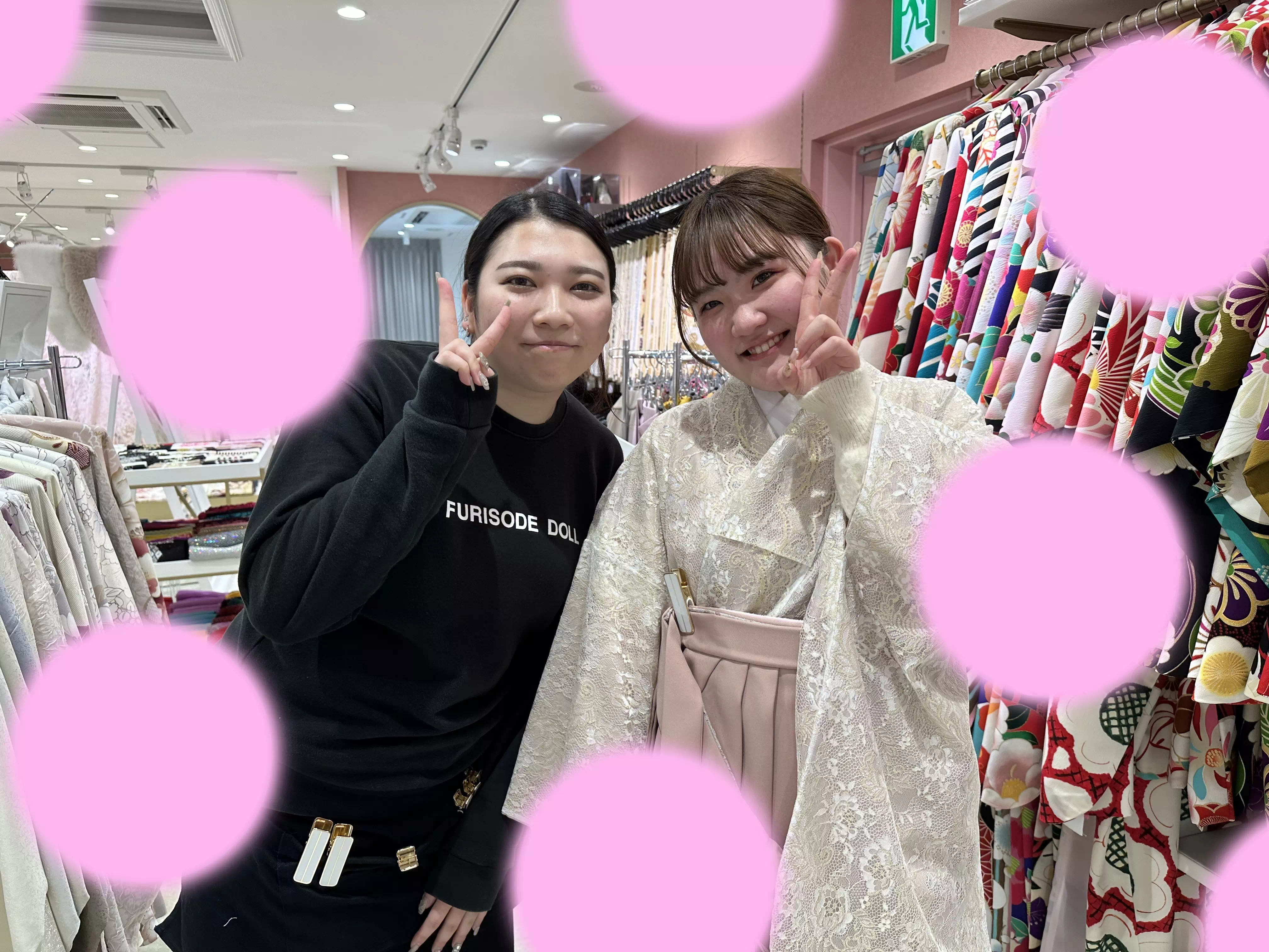 【TAKAZEN姫路店】♡23日　ガーリーなレースとイマドキくすみピンクの袴コーデが可愛い姫路市の袴レンタルの姫ちゃん♡