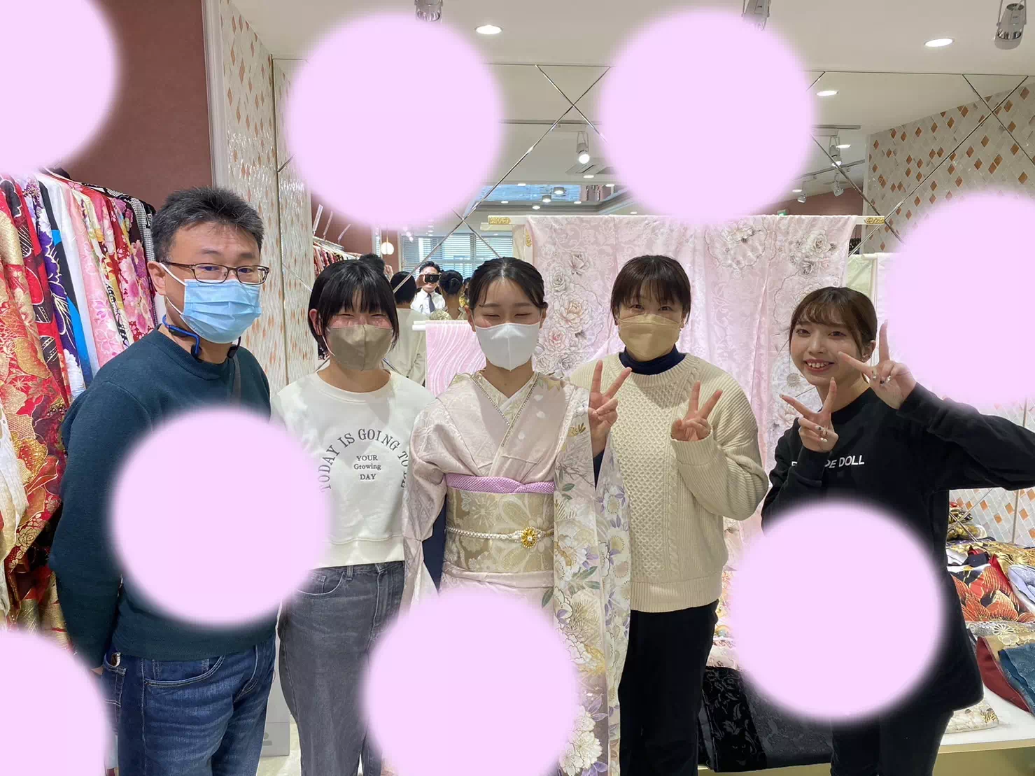 【TAKAZEN姫路店】♡13日 大人気トレンド!古典柄でピンクのくすみカラーのお振袖で綺麗めコーデの佐用郡の姫ちゃん♡