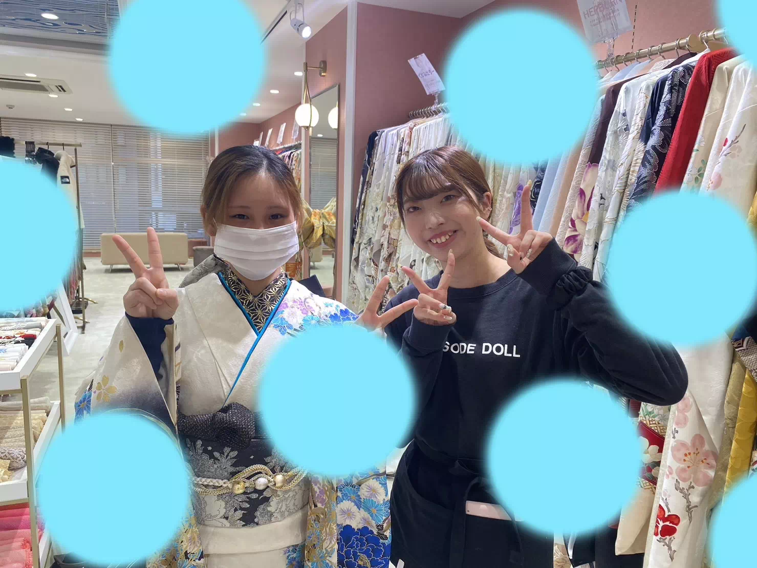 【TAKAZEN姫路店】♡17日 白地にブルーが派手かわいいキラキラモードスタイルが似合う姫路市の振袖レンタルの姫ちゃん♡