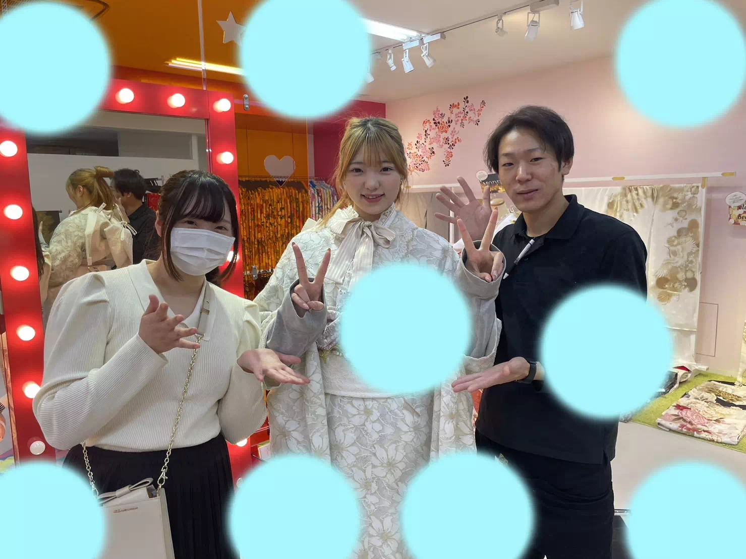 成人式　振袖レンタル　TAKAZEN神戸三宮店　イマドキ　レース　かわいい　白　リボン