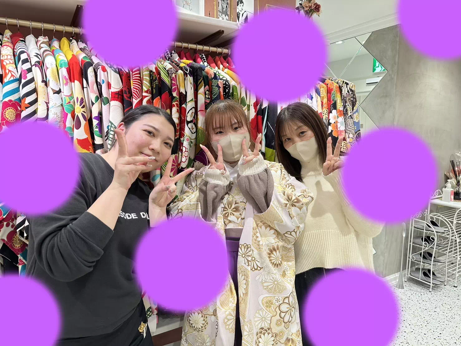 【TAKAZEN姫路店】♡19日　2024年専門学校卒業式のイマドキ可愛いくすみカラーの袴姫ちゃん♡