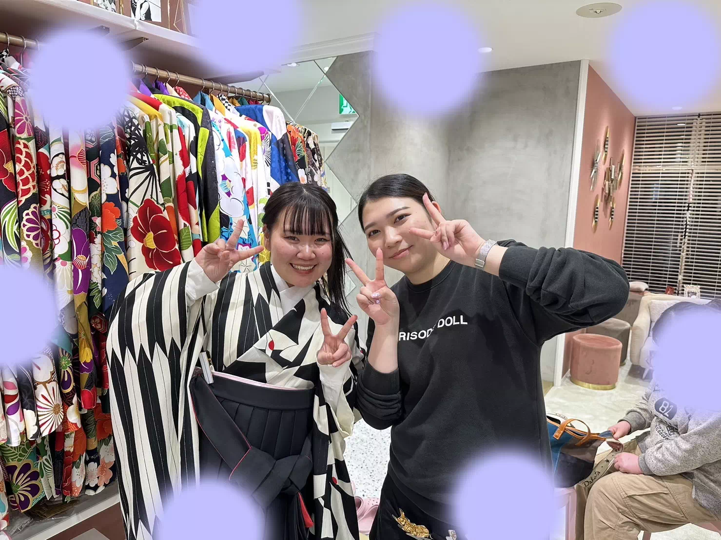 【TAKAZEN姫路店】♡30日 鶴柄の白×黒のかっこかわいい卒業式袴の可愛い姫ちゃん♡