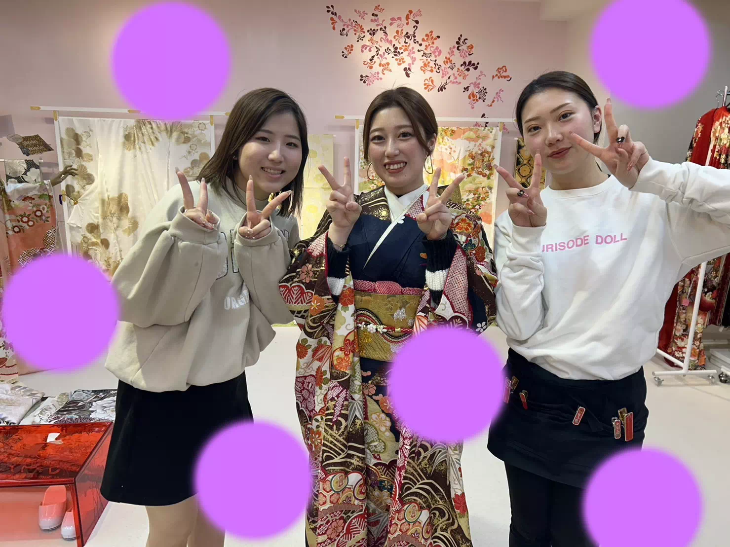 TAKAZEN神戸店　前撮り撮影会　イマドキ　カワイイ　コディネート　振袖　レンタル　袴　