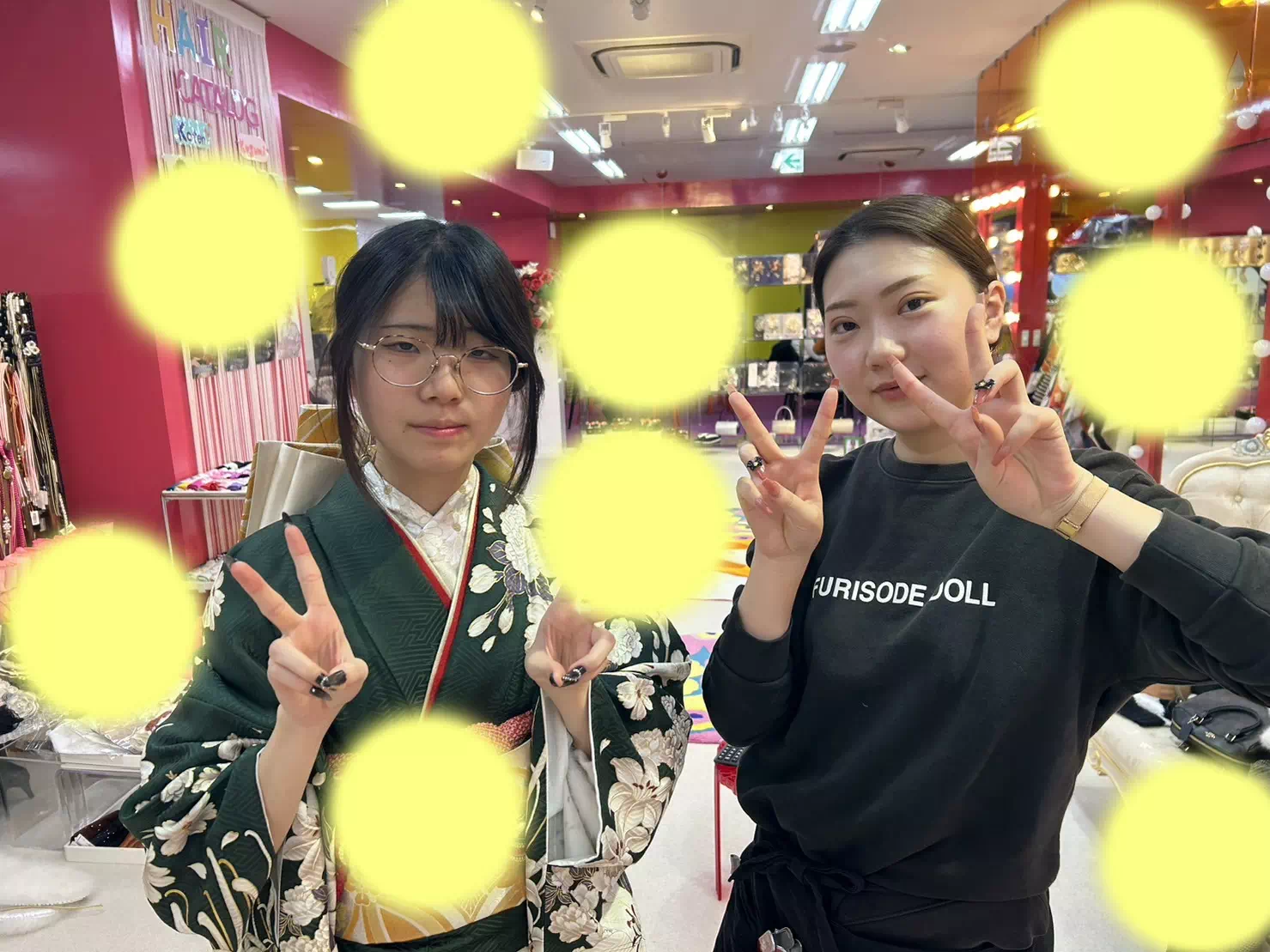 TAKAZEN神戸店 かわいい 緑色お振袖 被らない 振袖レンタル