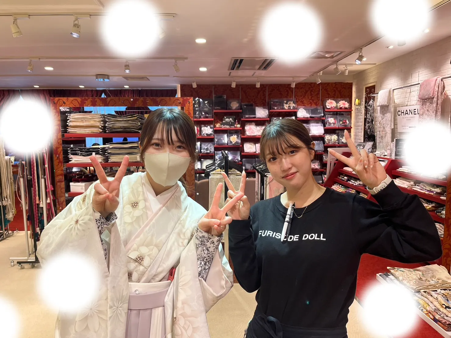 振袖レンタル 袴レンタル 前撮り撮影会 キラキラ ヘップバーン かわいい 大阪 梅田 タカゼン レースインナー くすみカラー