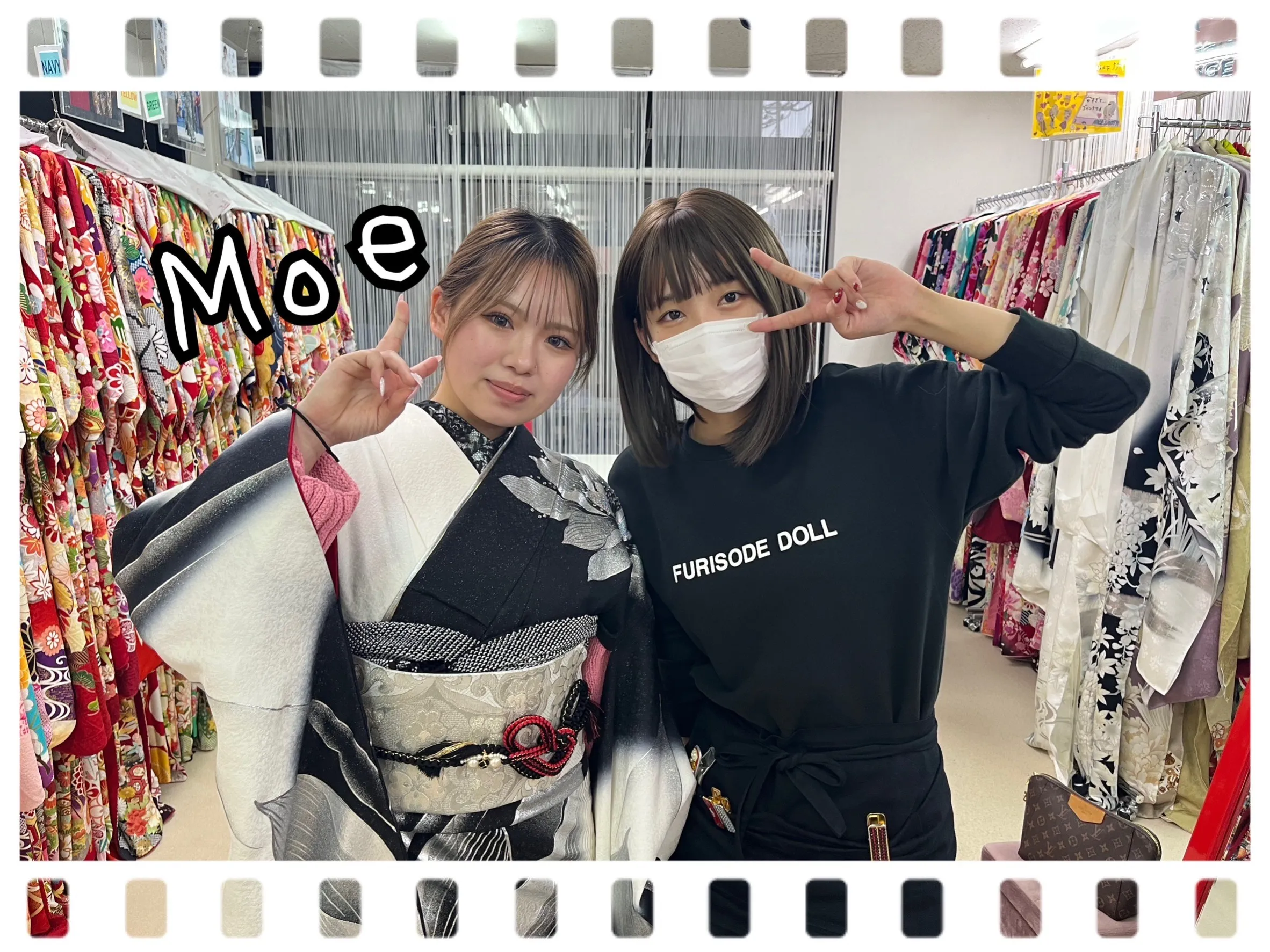 振袖 レンタル 奈良 モード かっこいい 可愛い モノクロ