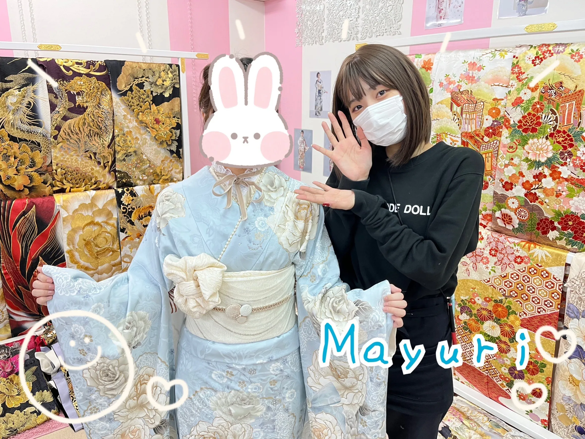 振袖 レンタル 奈良 ヘップバーン ブルー しろ