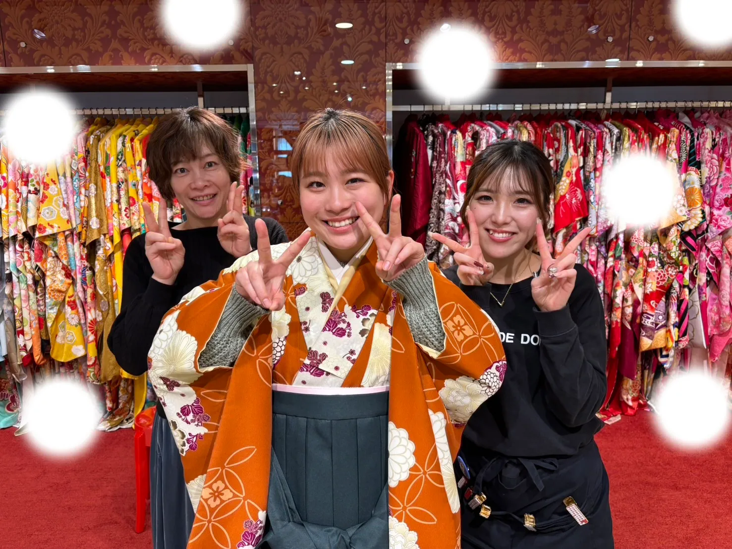 成人式 卒業式 TAKAZEN 袴レンタル オレンジ袴
