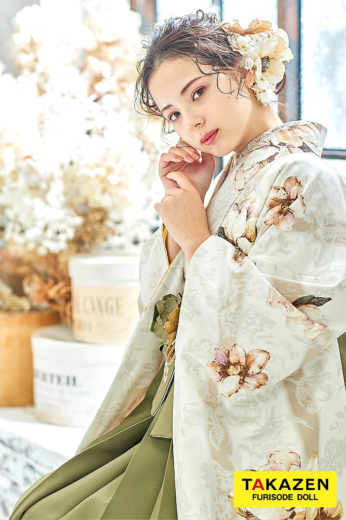 卒業式ヘアアレンジ 古典柄
