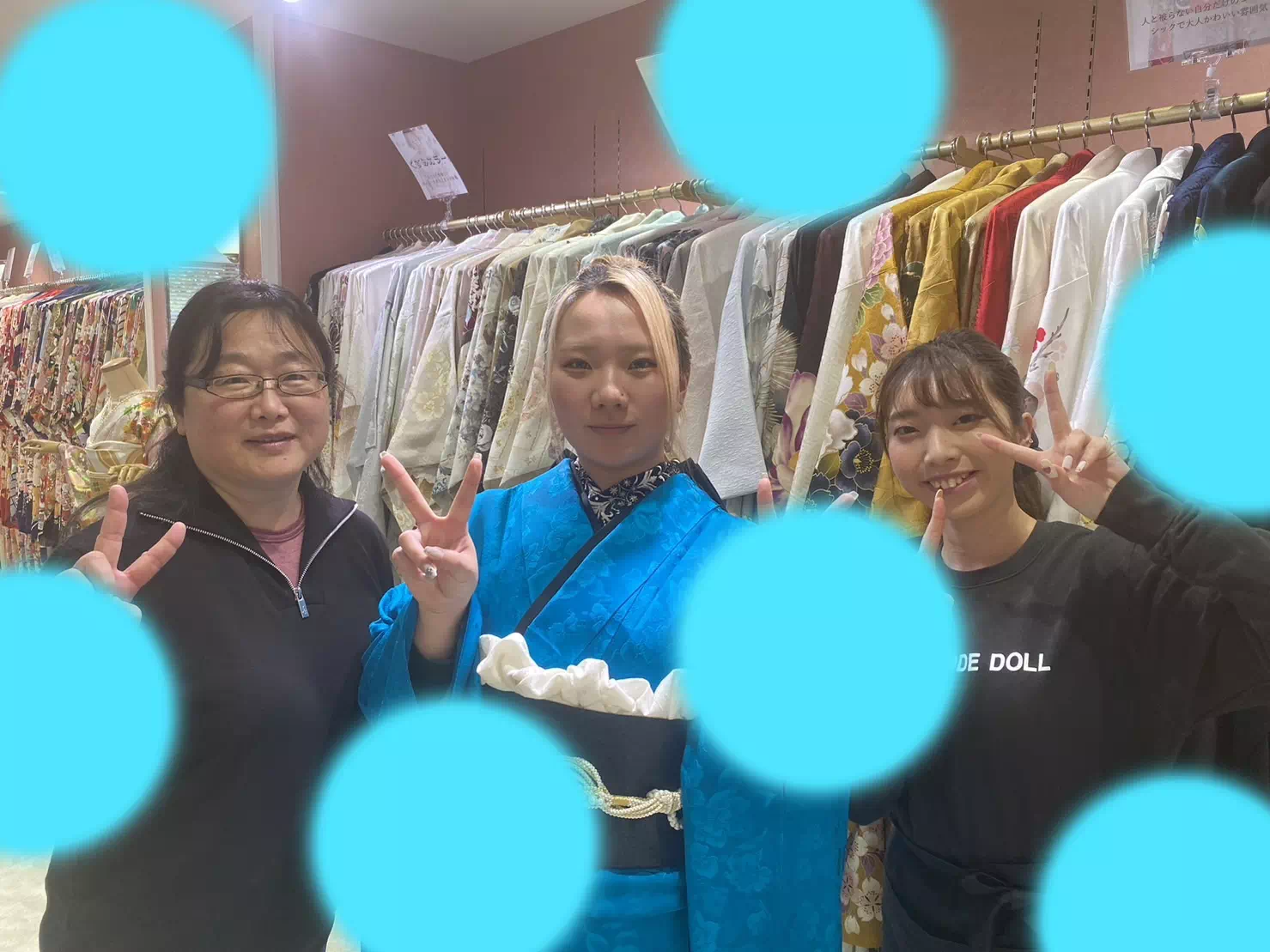 【TAKAZEN姫路店】♡4日 鮮やかなブルーのヴィンテージ振袖が可愛い赤穂市の振袖レンタルの姫ちゃん♡