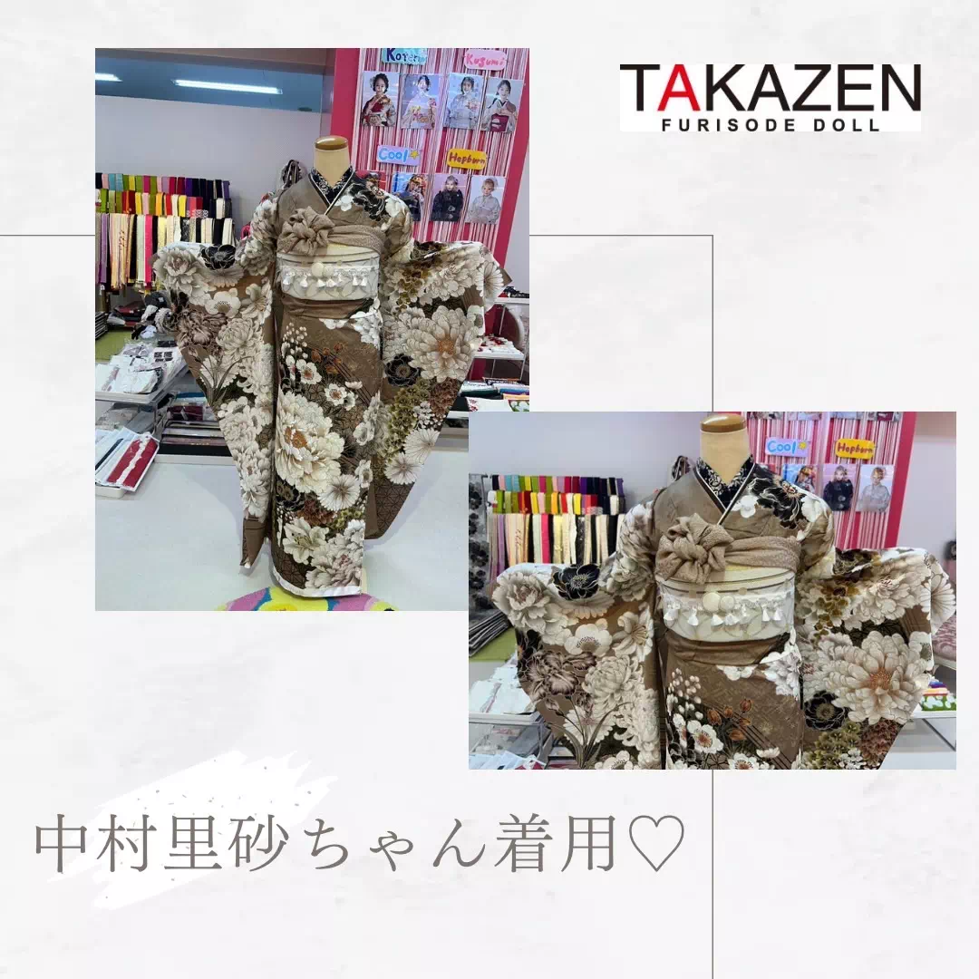 成人式　振袖　中村里砂　レンタル　　TAKAZEN神戸店　前撮り撮影会　イマドキ　カワイイ　コディネート