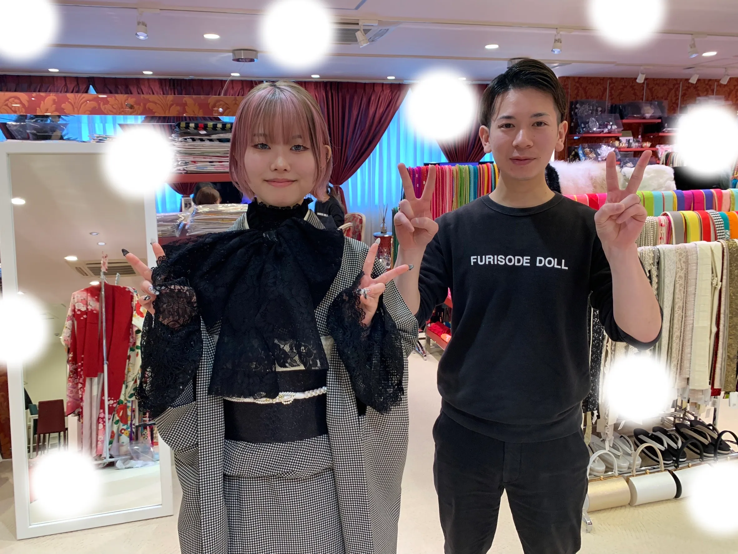 成人式 千鳥柄 振袖 梅田