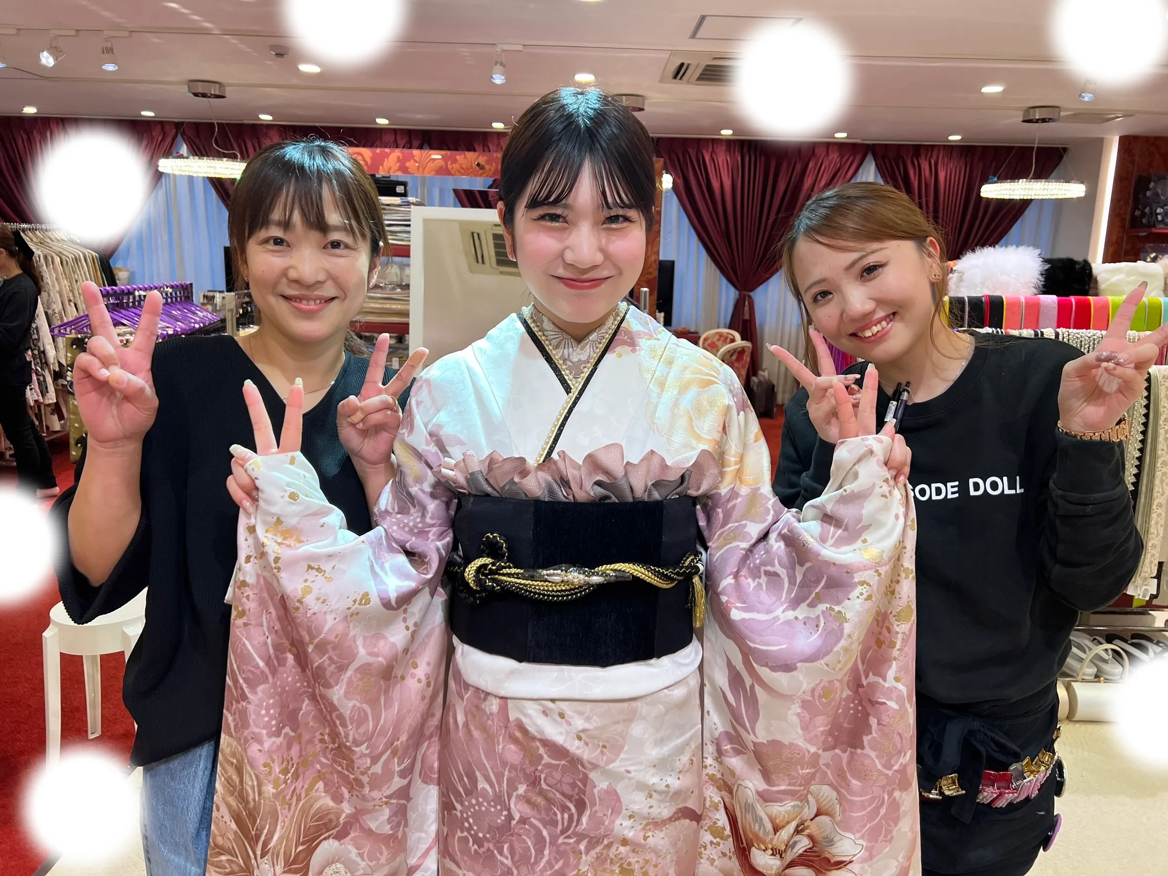 成人式 振袖 ピンク色 梅田